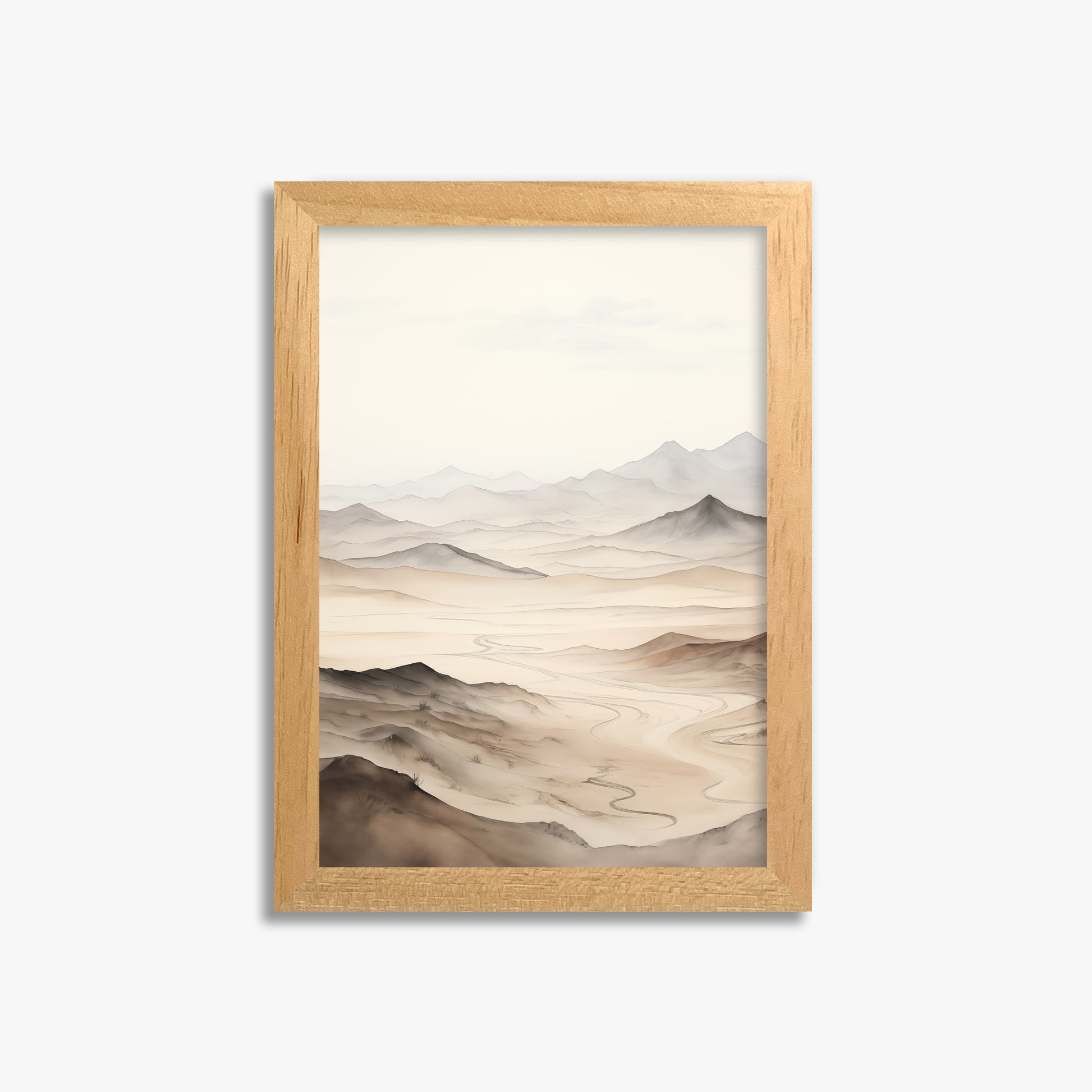 Misty Mountains Voyage, 21x30cm Framed Poster With Oak Frame