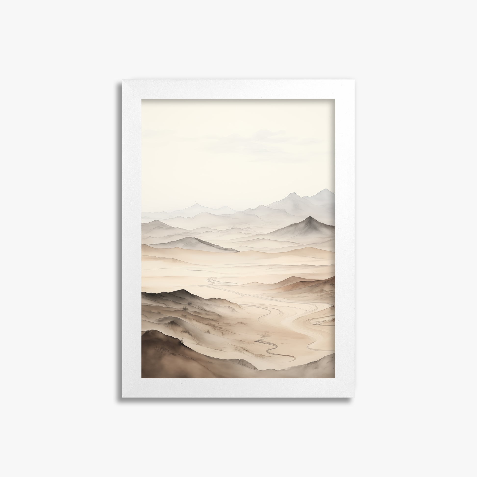Misty Mountains Voyage, 21x30cm Framed Poster With White Frame