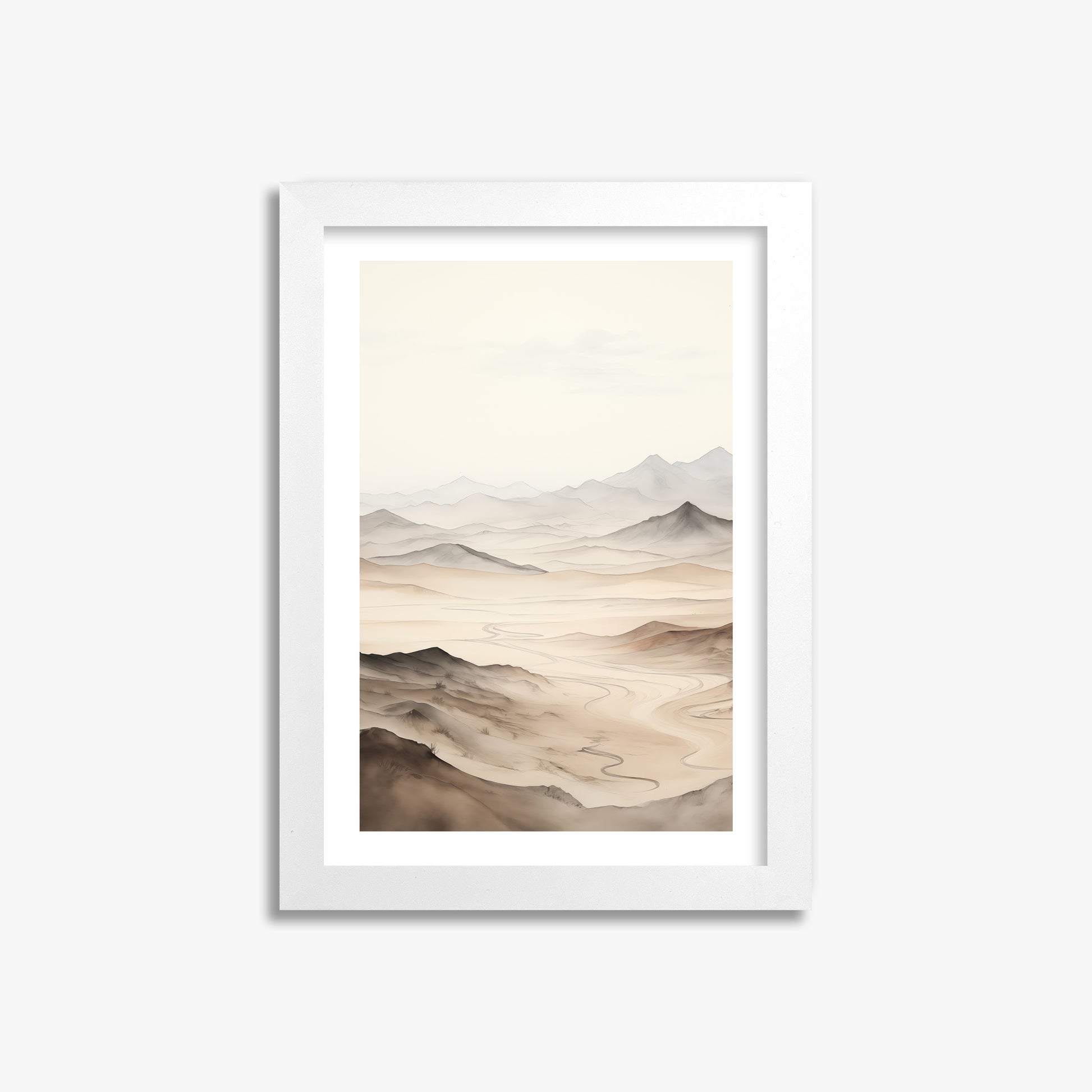 Misty Mountains Voyage, 21x30cm Framed Poster With White Frame