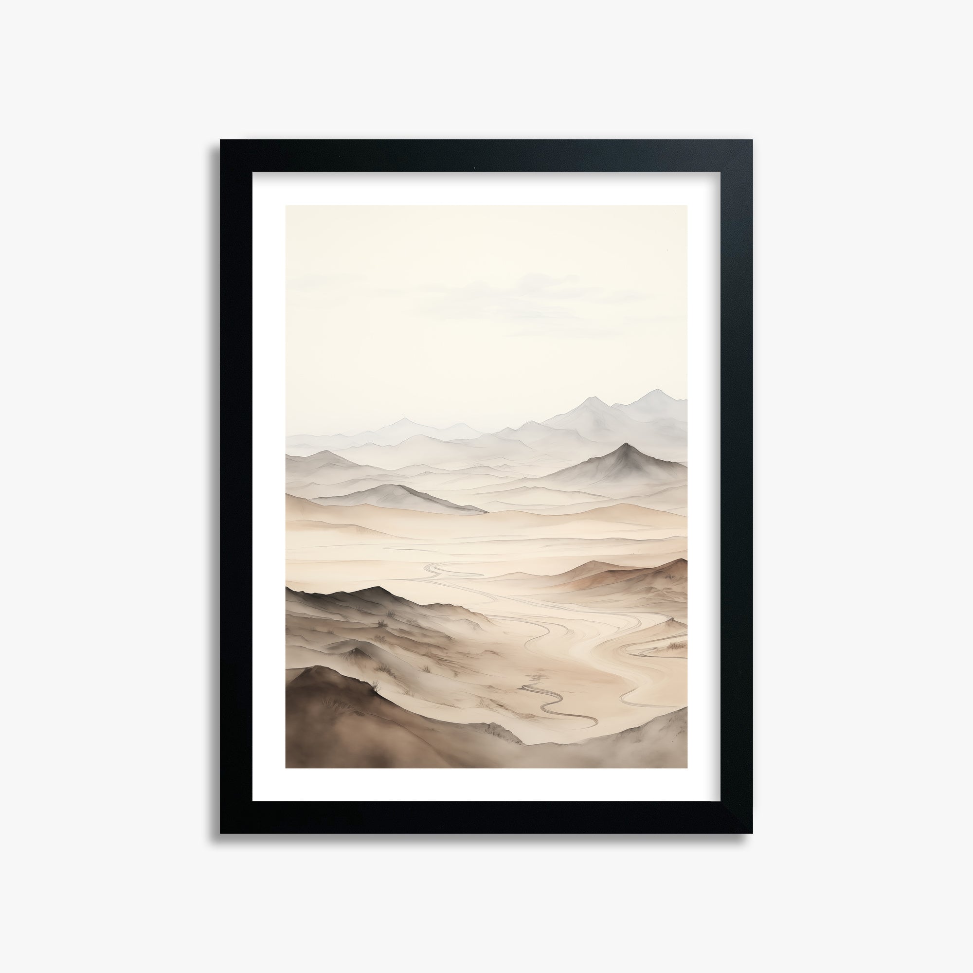 Misty Mountains Voyage, 30x40cm Framed Poster With Black Frame