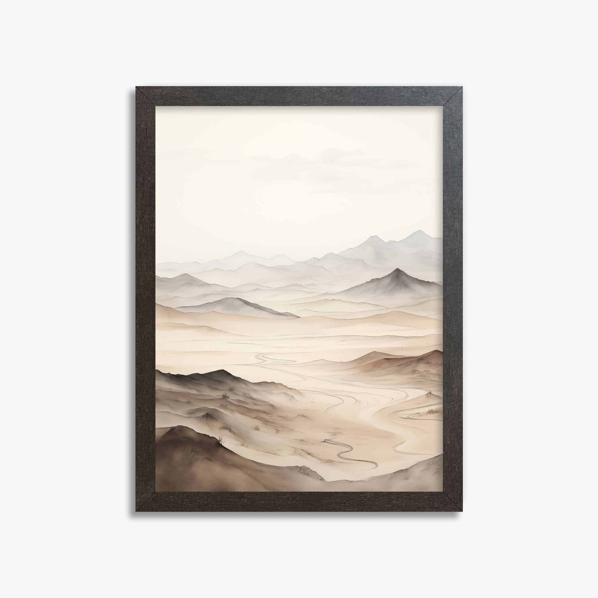 Misty Mountains Voyage, 30x40cm Framed Poster With Espresso Frame