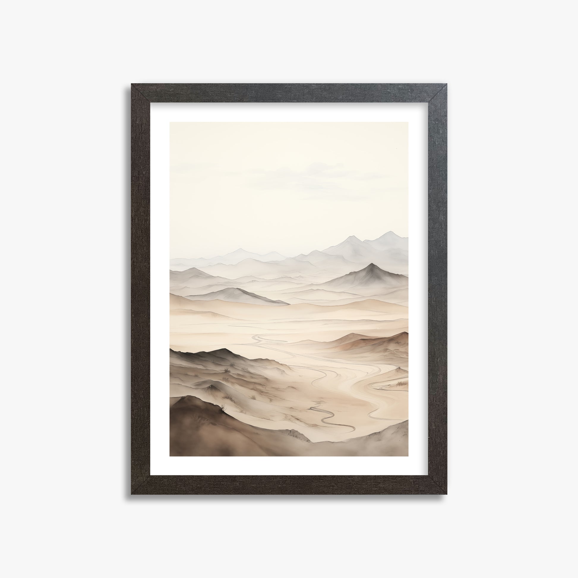 Misty Mountains Voyage, 30x40cm Framed Poster With Espresso Frame