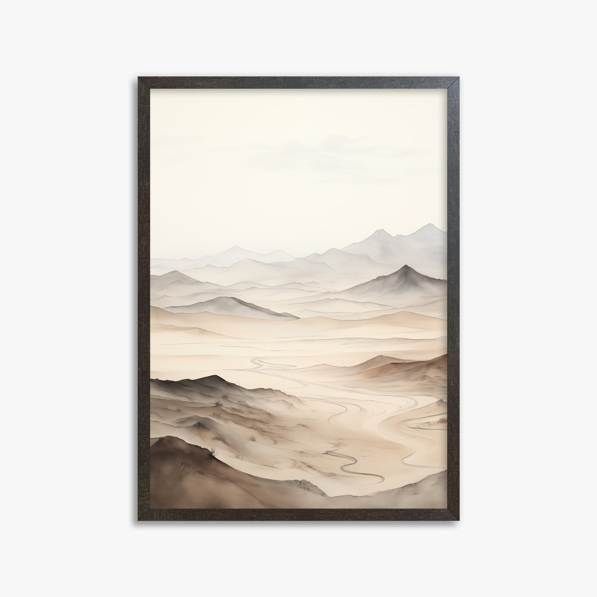 Misty Mountains Voyage, 50x70cm Framed Poster With Espresso Frame