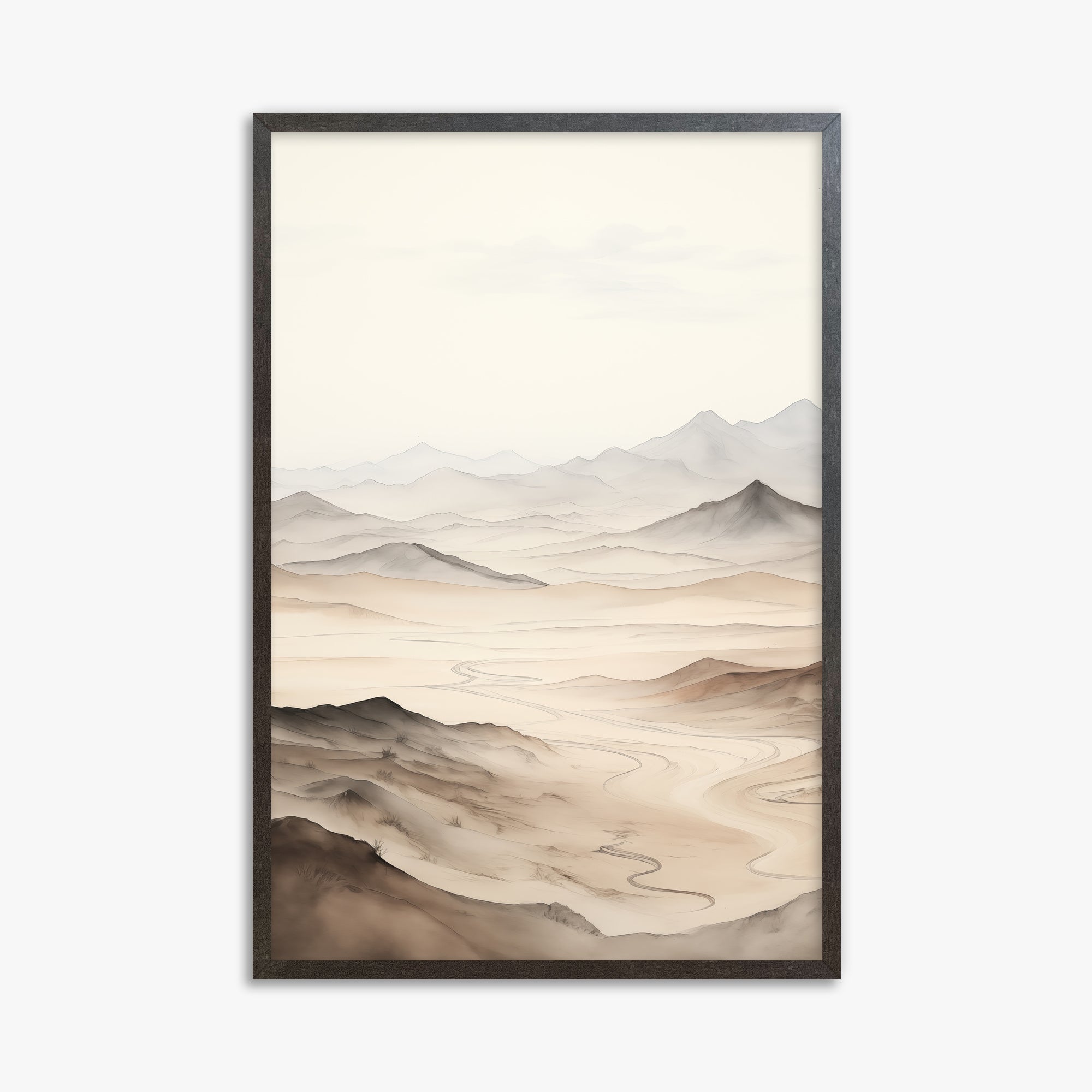 Misty Mountains Voyage, 61x91cm Framed Poster With Espresso Frame