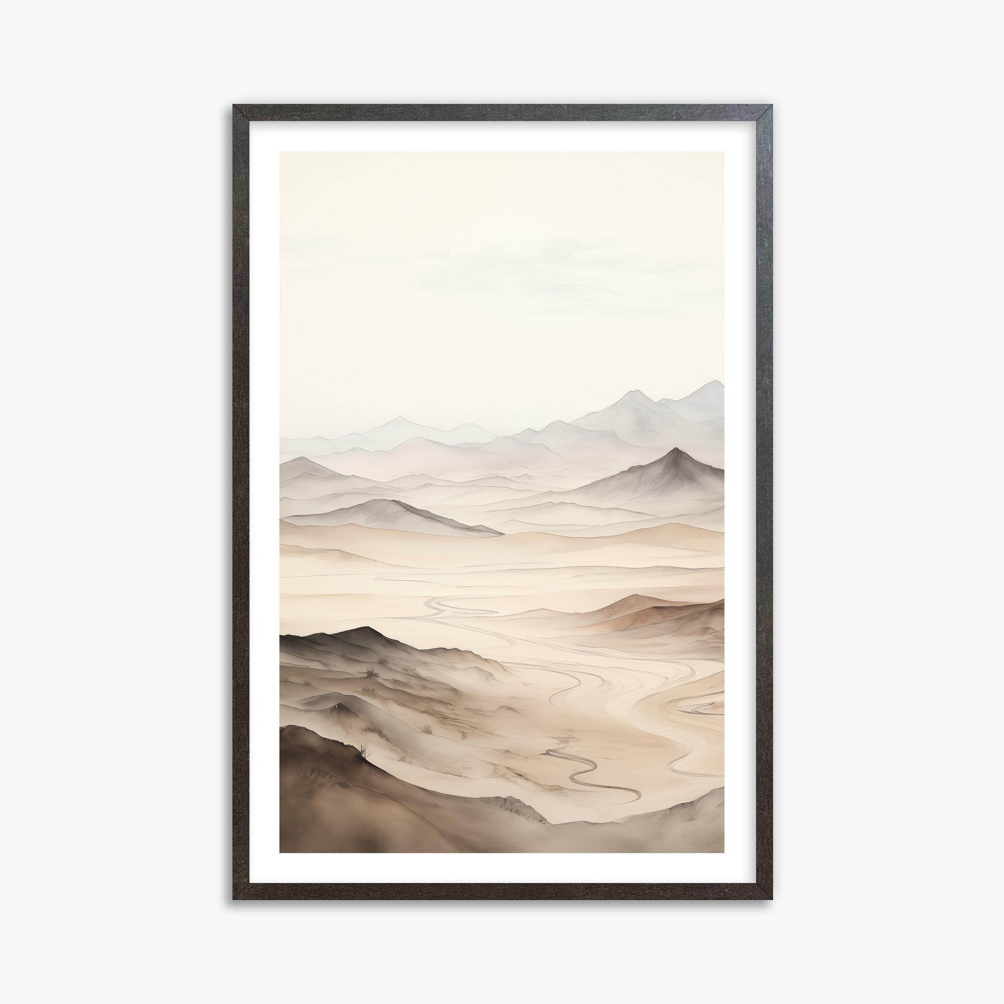 Misty Mountains Voyage, 61x91cm Framed Poster With Espresso Frame