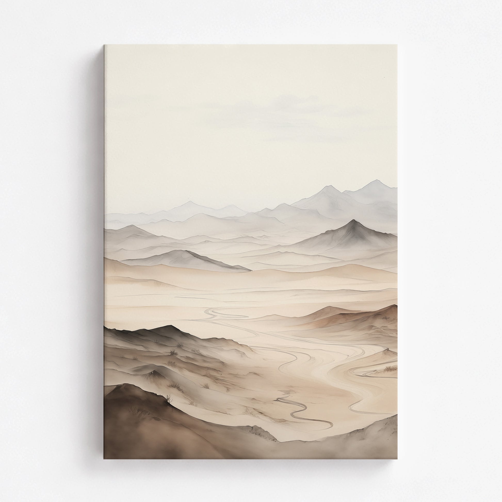 Misty Mountains Voyage, 70x100cm Satin Canvas Poster