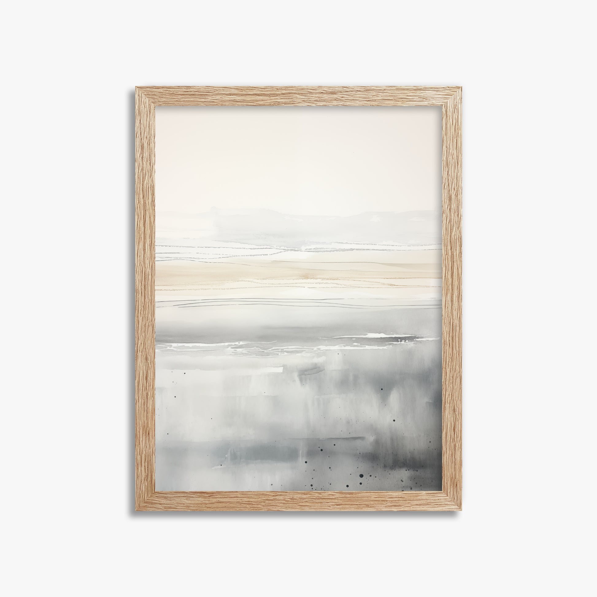 Marshland Horizon, 30x40cm Framed Poster With Raw Oak Frame
