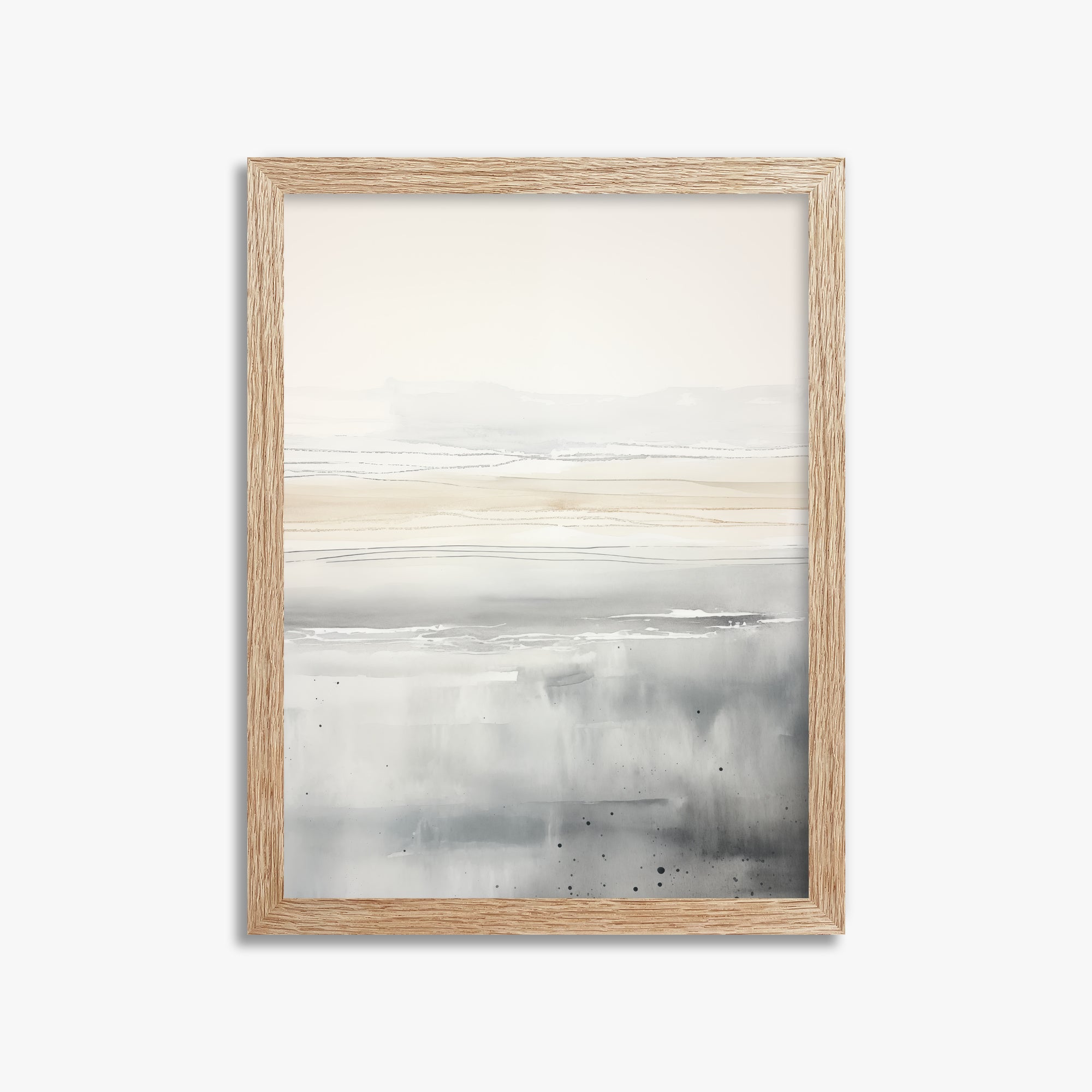 Marshland Horizon, 30x40cm Framed Poster With Raw Oak Frame