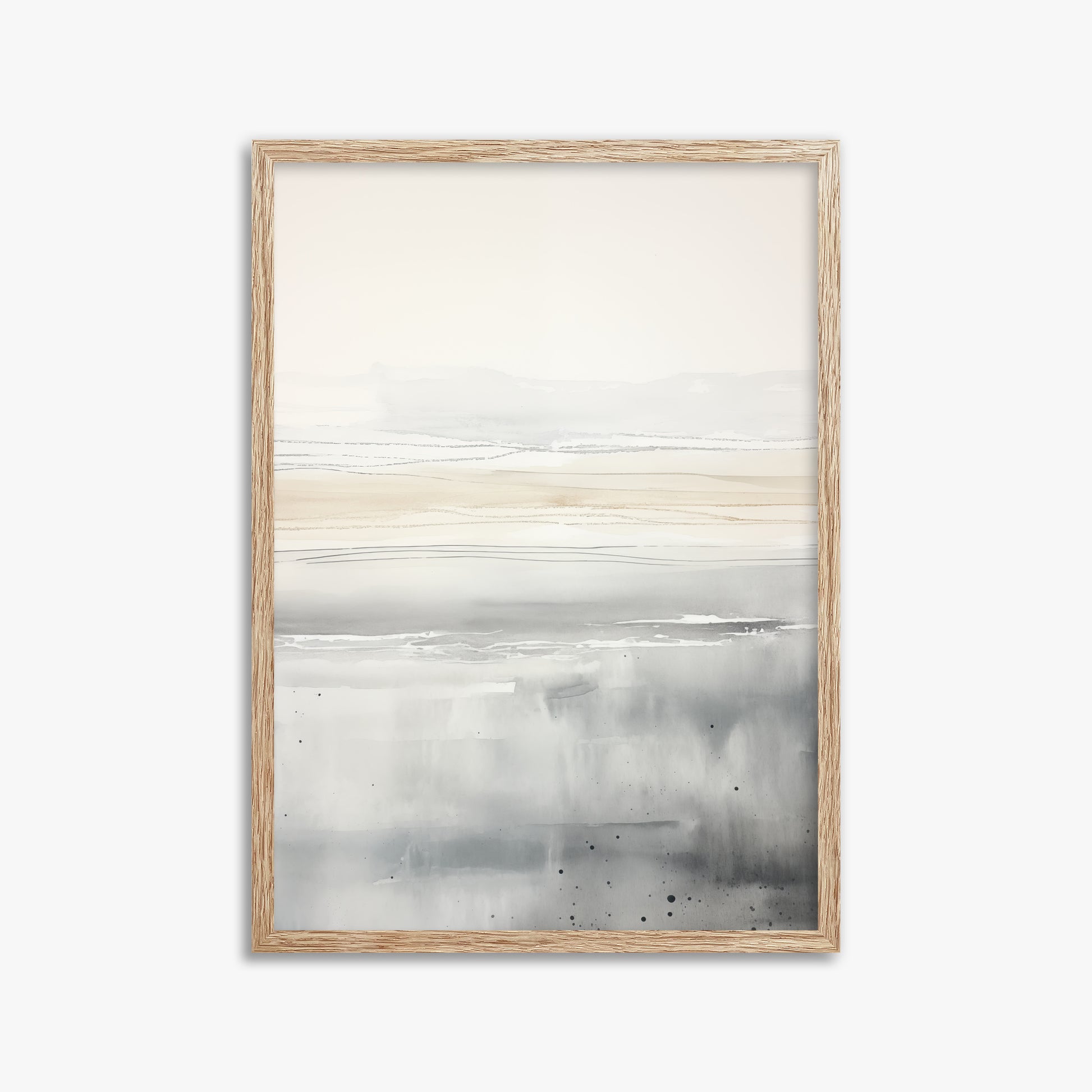 Marshland Horizon, 50x70cm Framed Poster With Raw Oak Frame