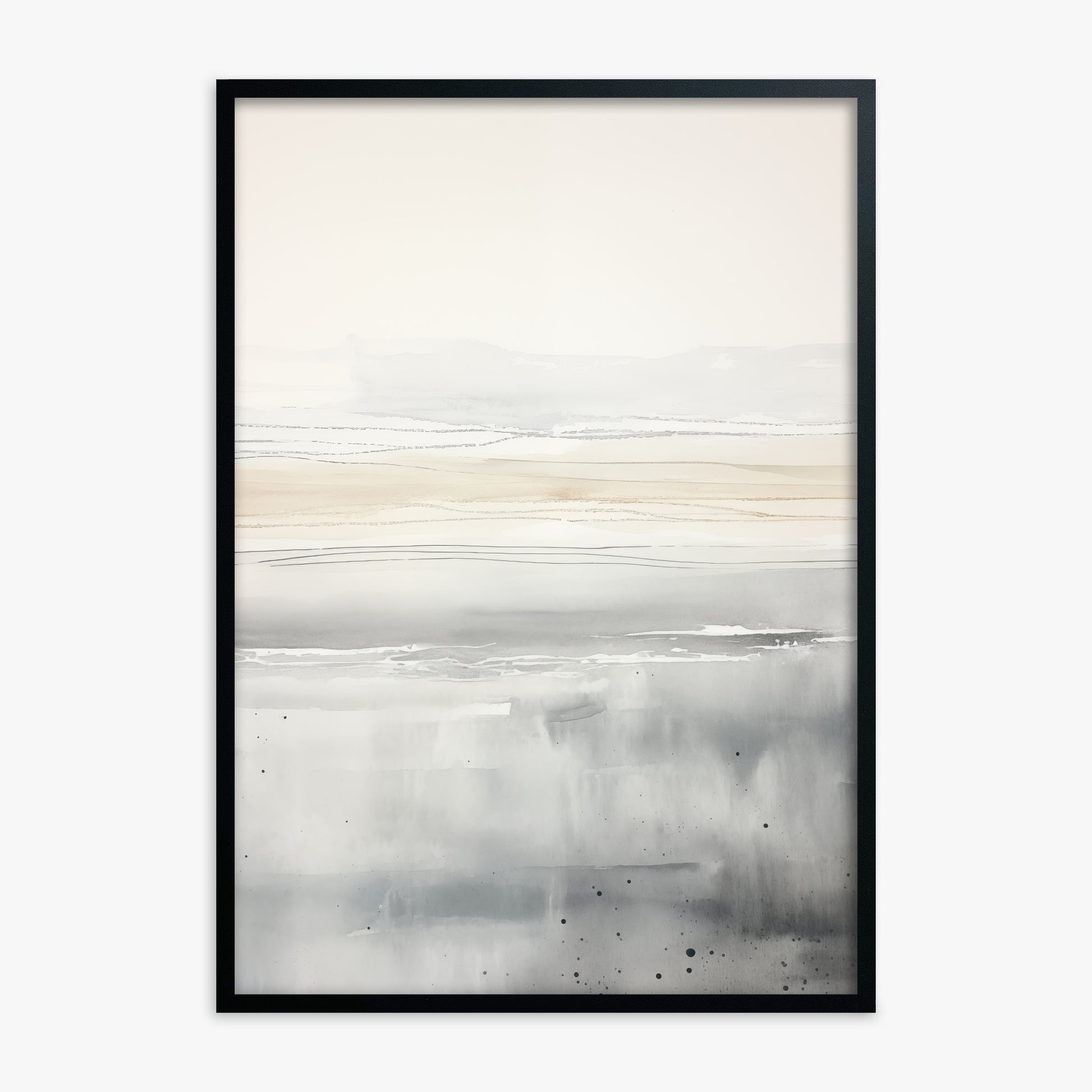 Marshland Horizon, Black Framed Poster With Black Frame