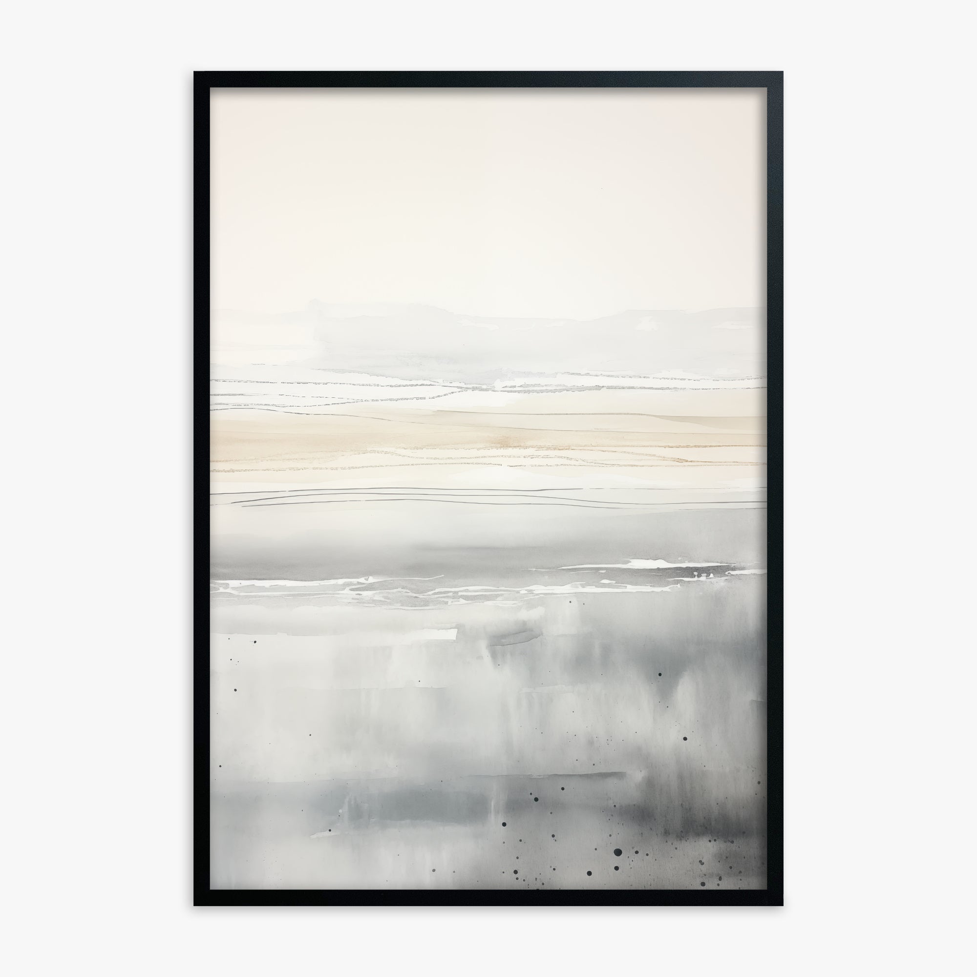 Marshland Horizon, Black Framed Poster With Black Frame
