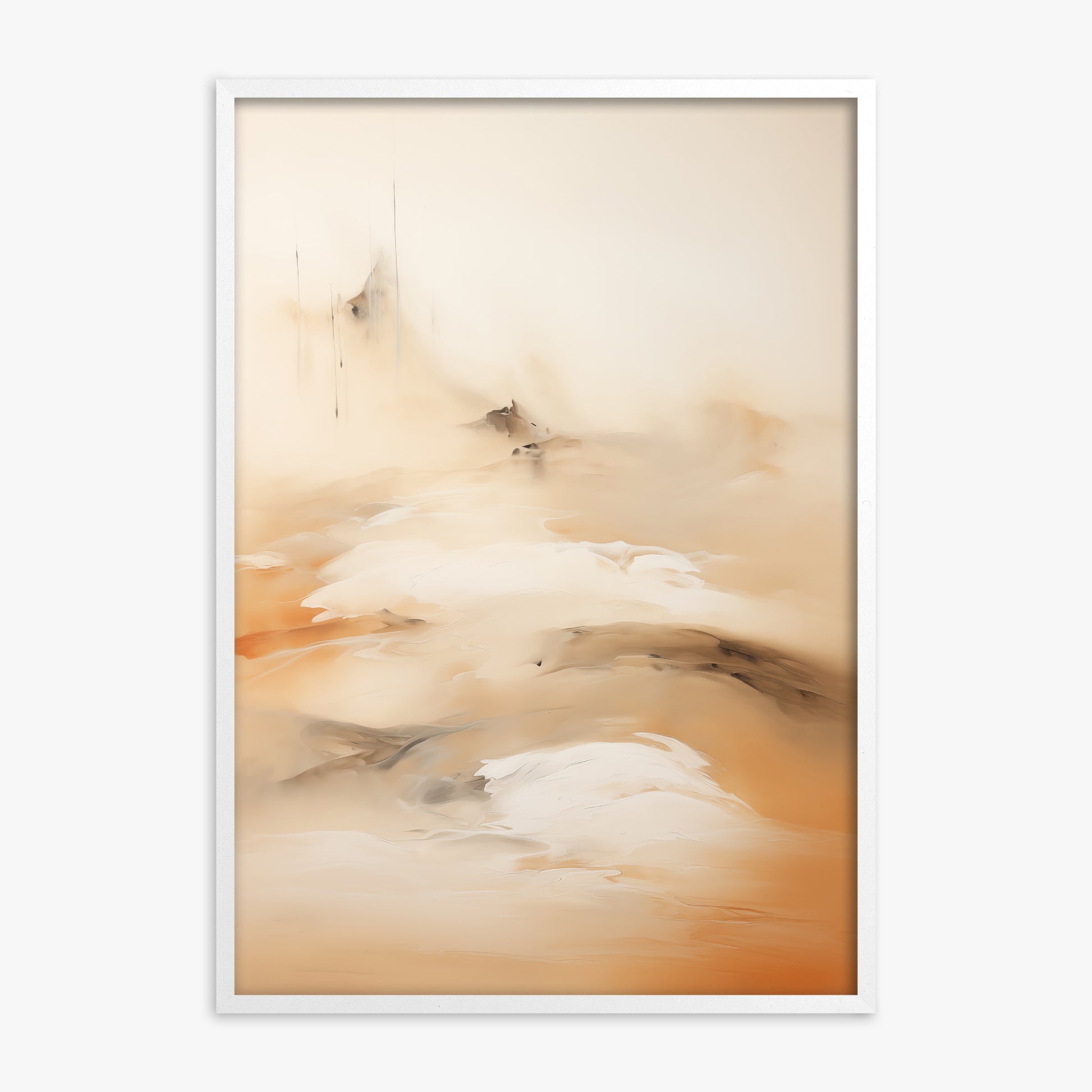 Field Of Whispers, White Framed Poster With White Frame