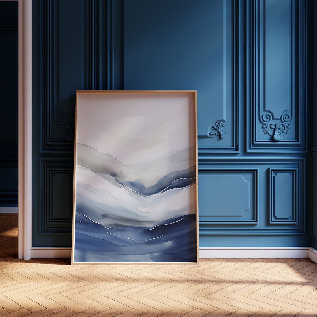 Serene Tides, 50x70cm Framed Poster With Black Frame