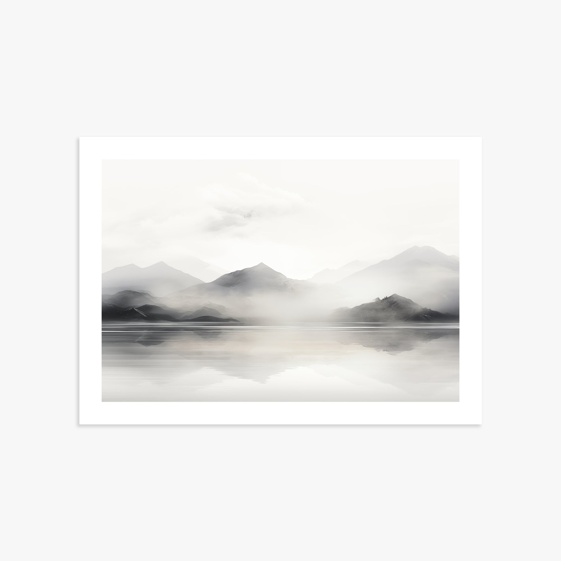 Misty Mountain Reflection, 50x70cm Poster Unframed