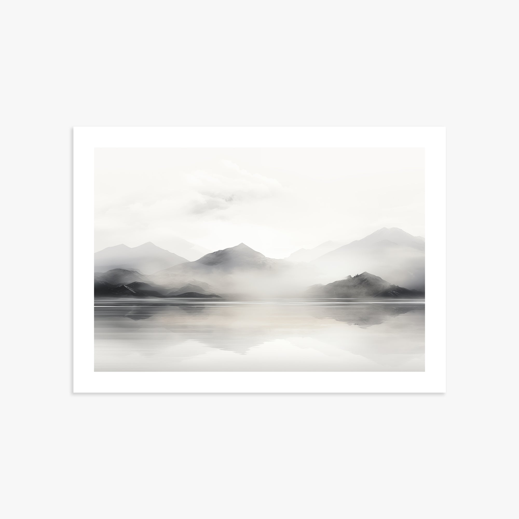 Misty Mountain Reflection, 50x70cm Poster Unframed