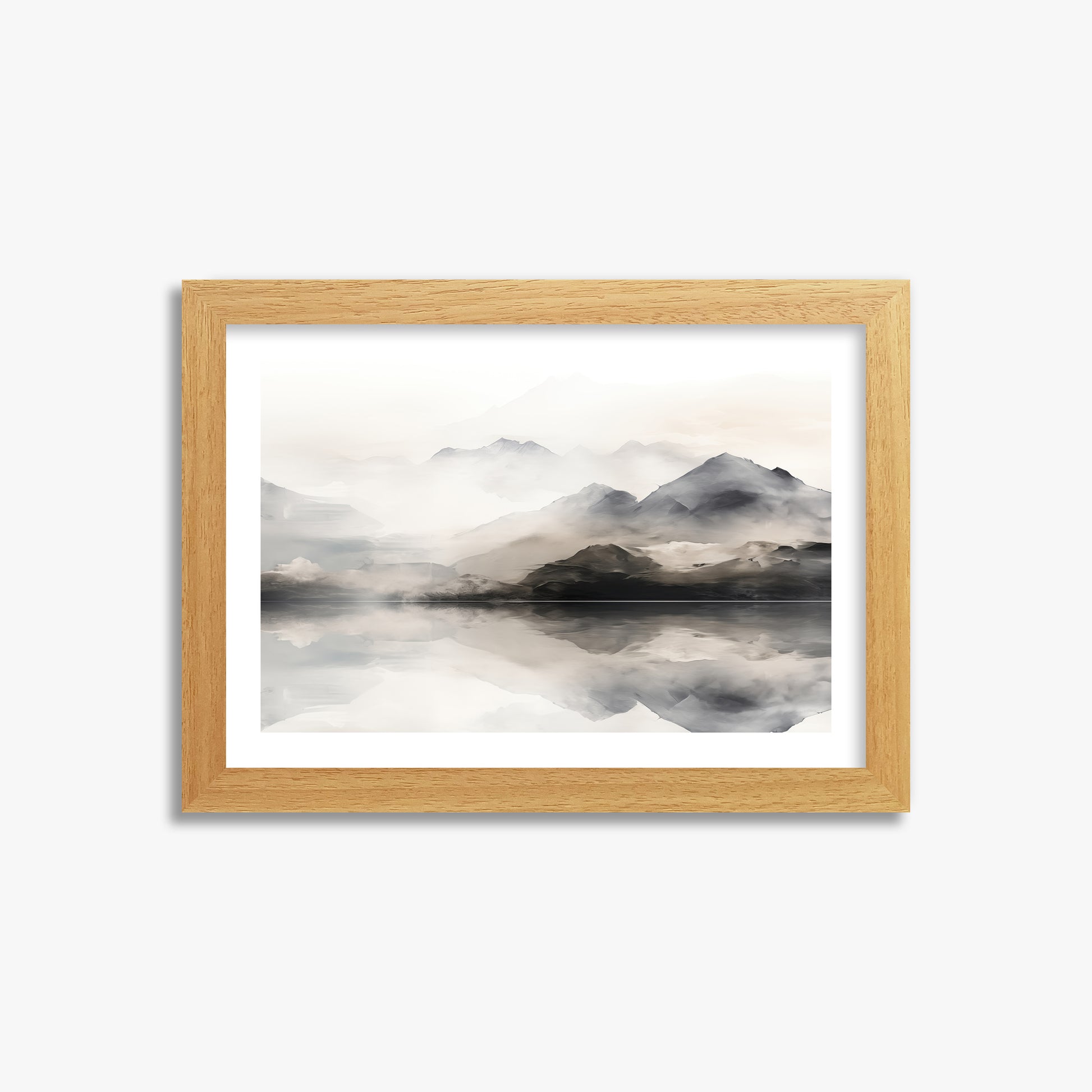 Twin Peaks Mirror, 21x30cm Framed Poster With Oak Frame
