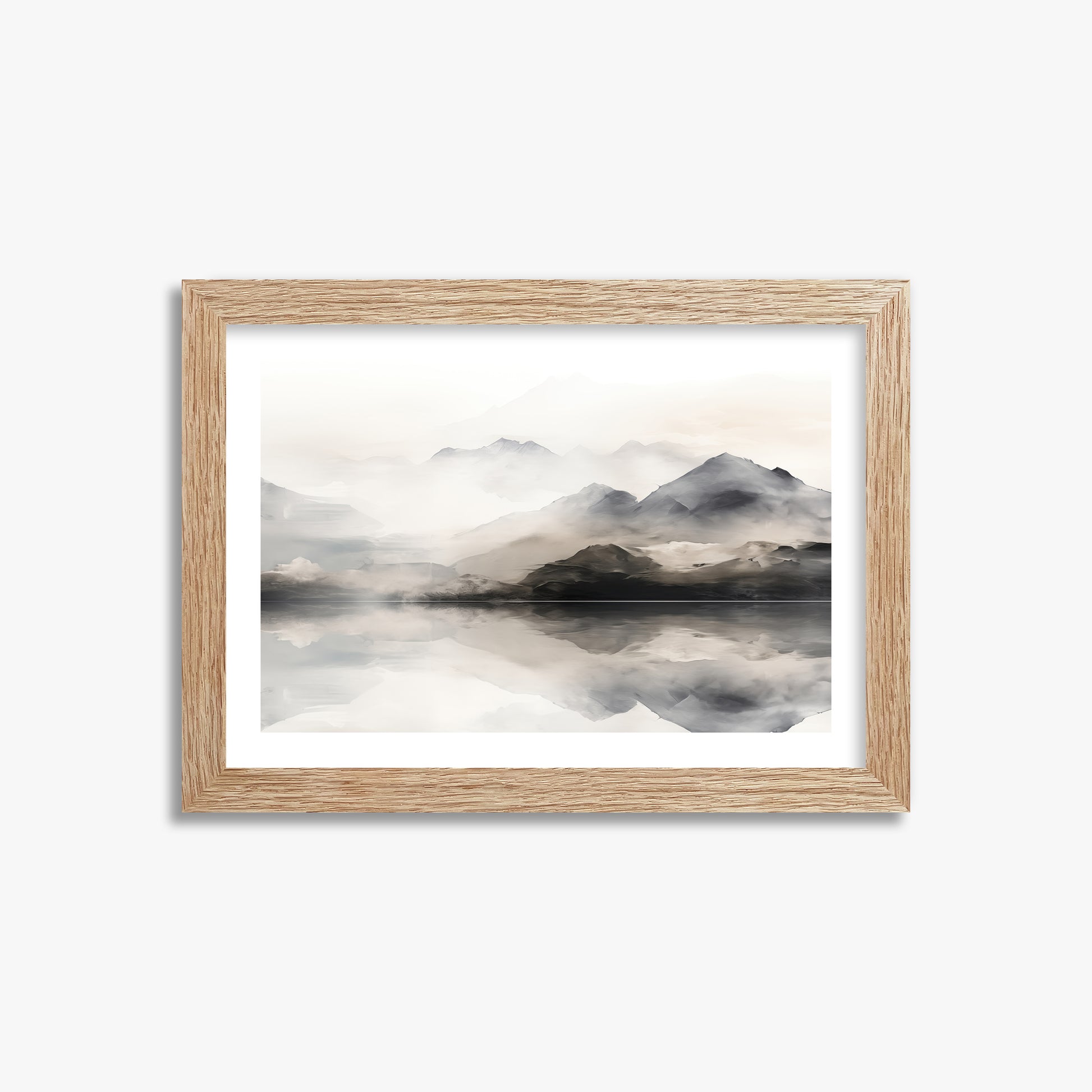 Twin Peaks Mirror, 21x30cm Framed Poster With Raw Oak Frame