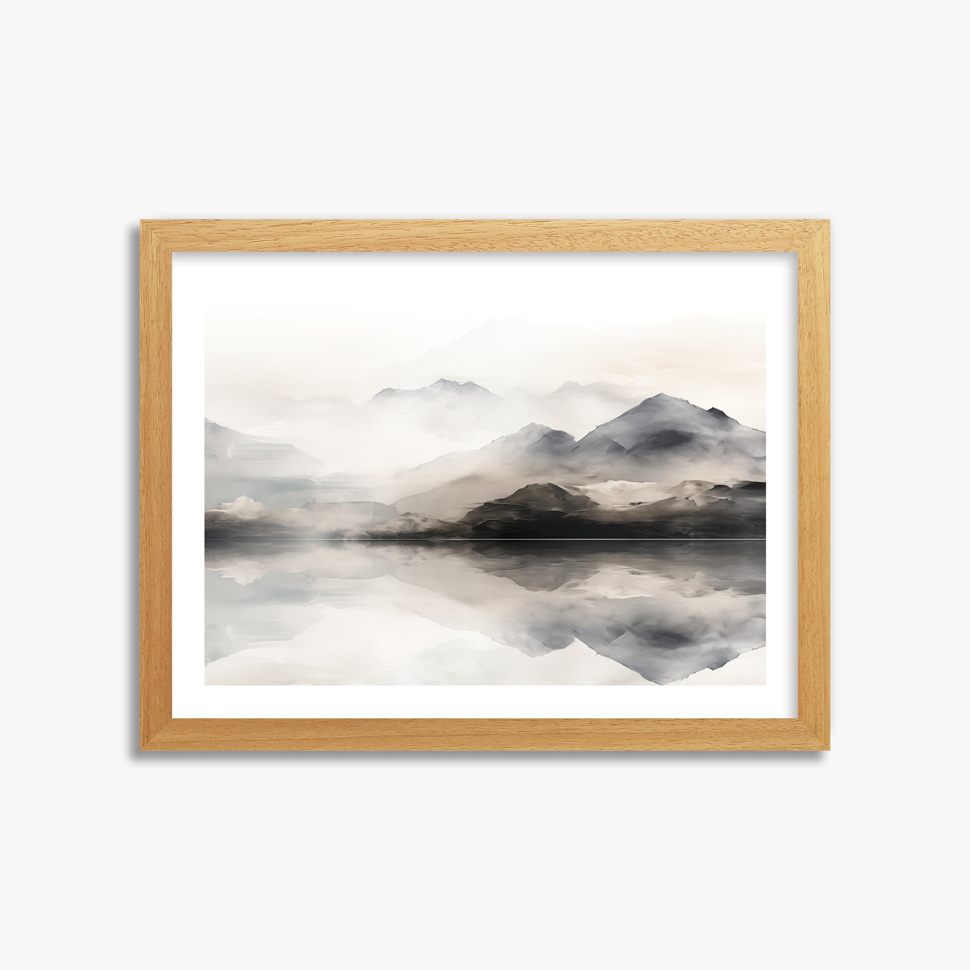 Twin Peaks Mirror, 30x40cm Framed Poster With Oak Frame