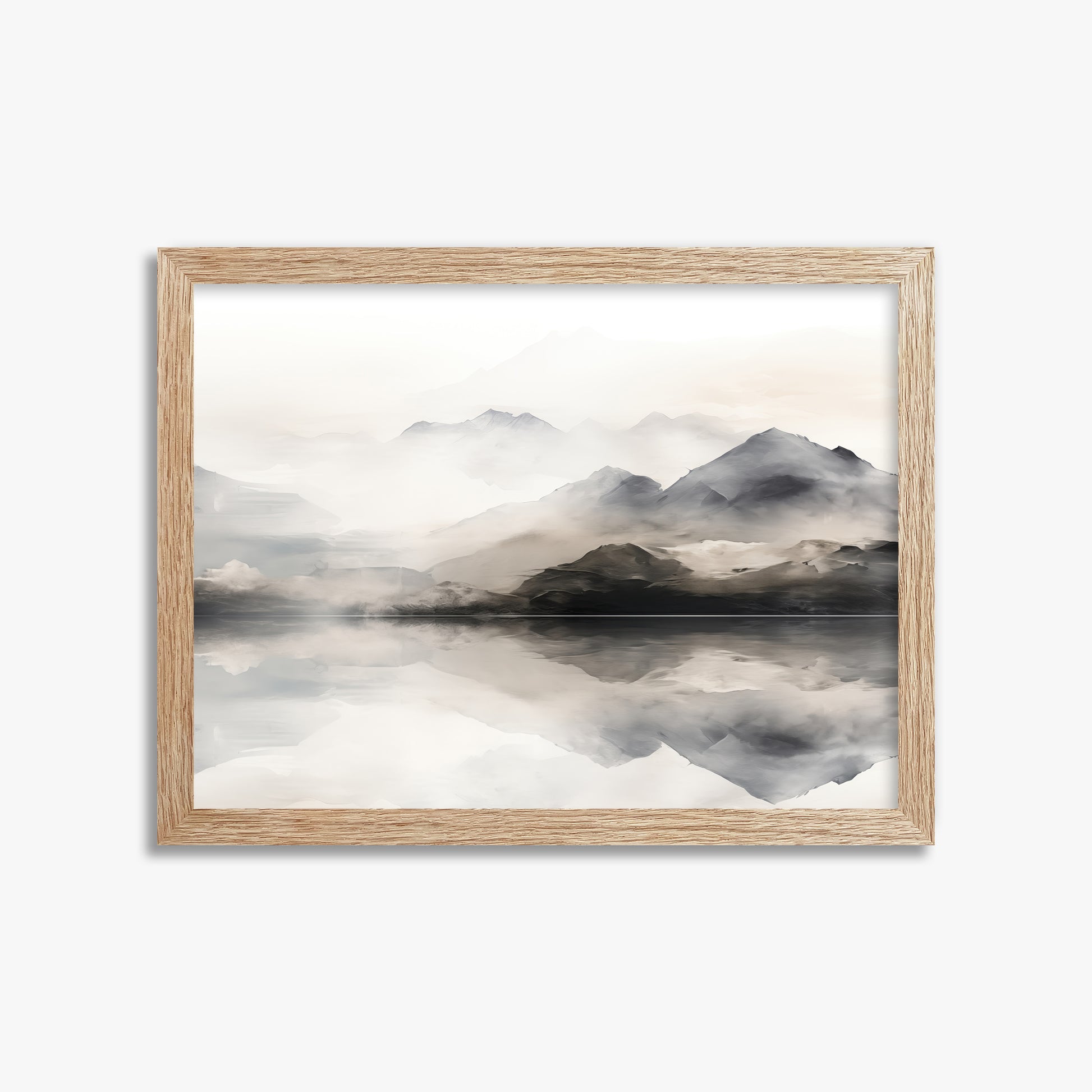 Twin Peaks Mirror, 30x40cm Framed Poster With Raw Oak Frame