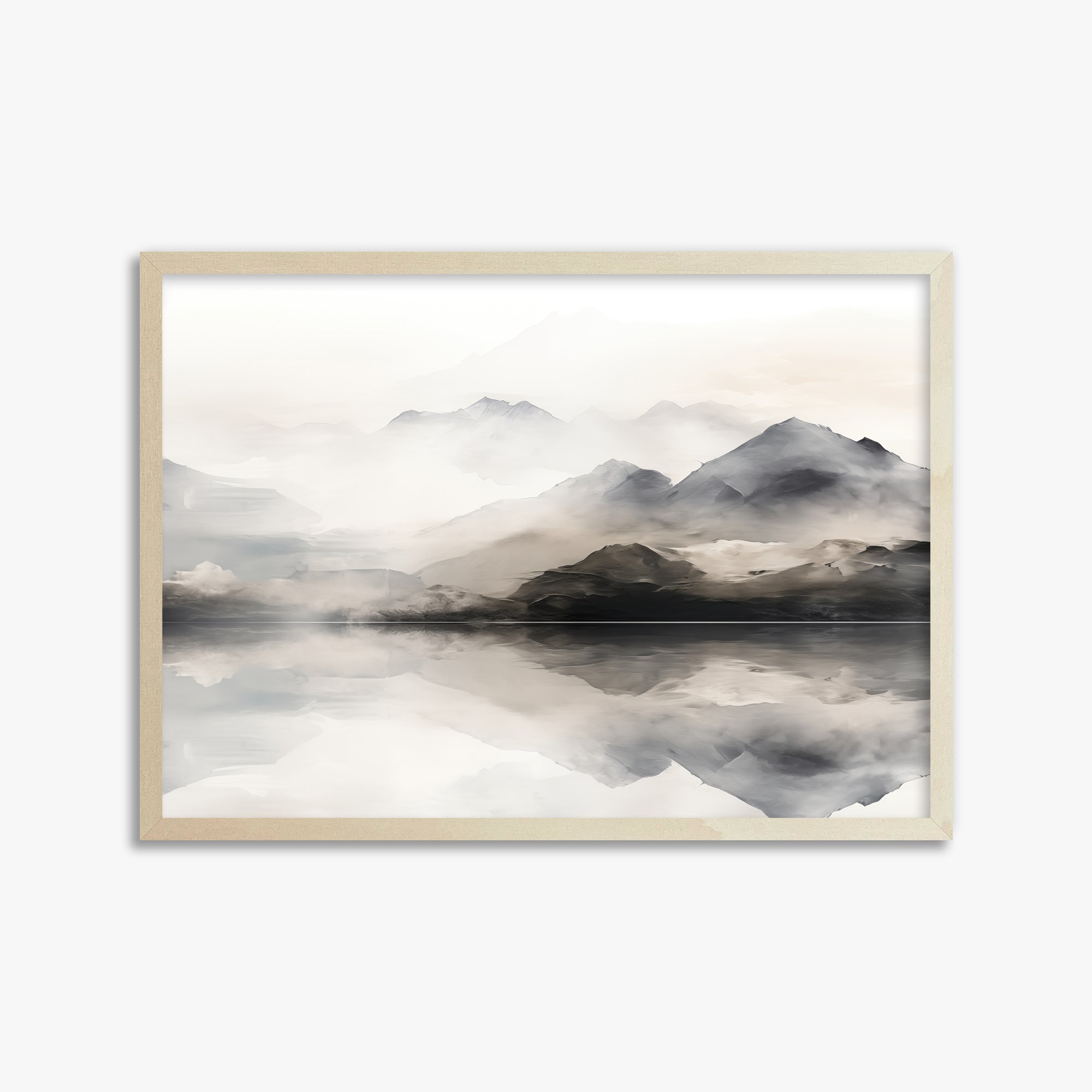 Twin Peaks Mirror, 50x70cm Framed Poster With Lime Wood Frame