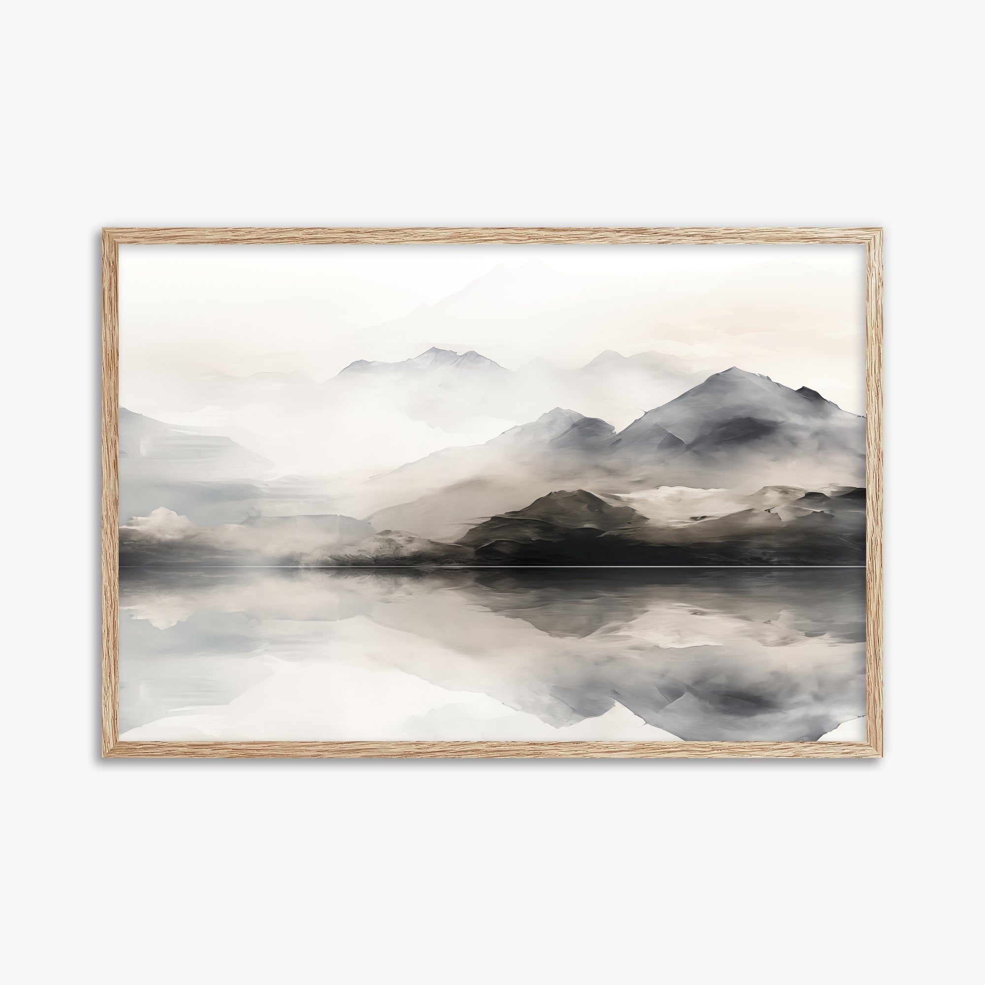 Twin Peaks Mirror, 61x91cm Framed Poster With Raw Oak Frame