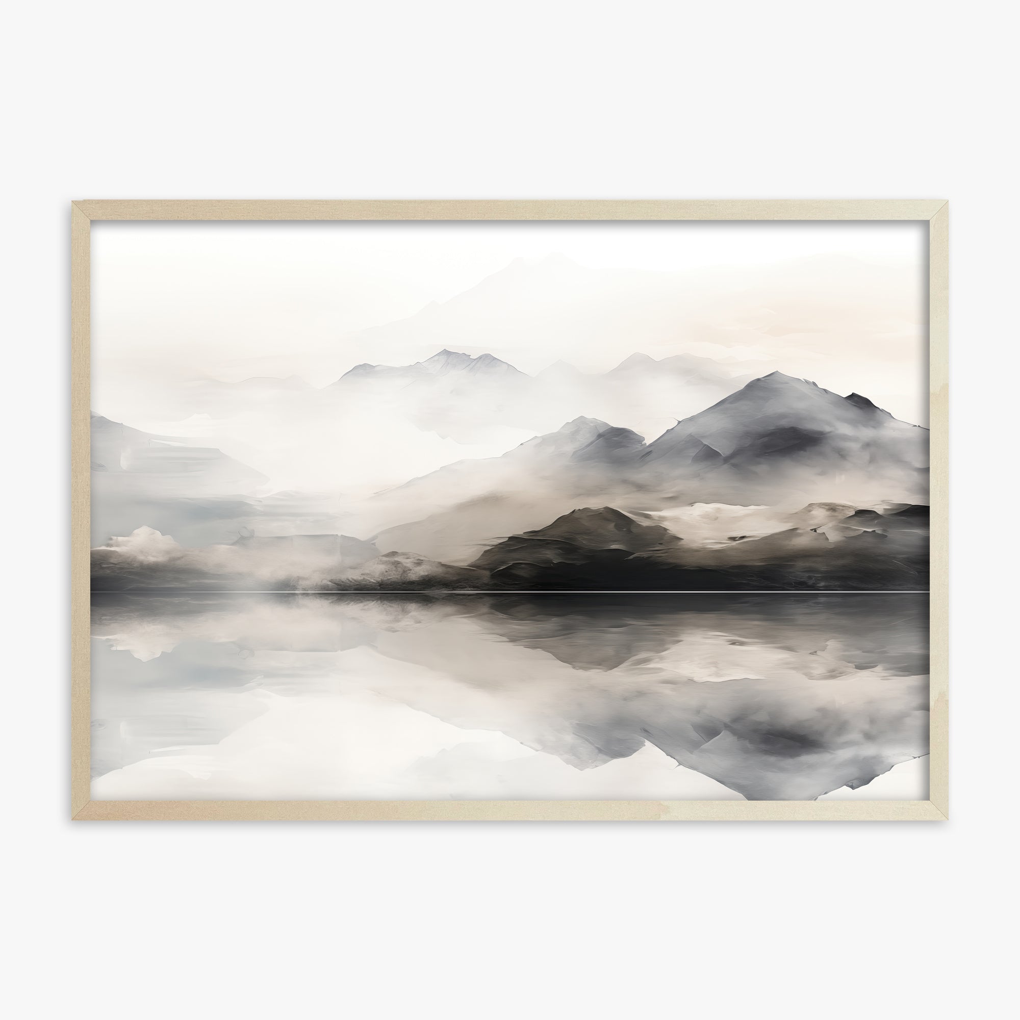 Twin Peaks Mirror, 70x100cm Framed Poster With Lime Wood Frame
