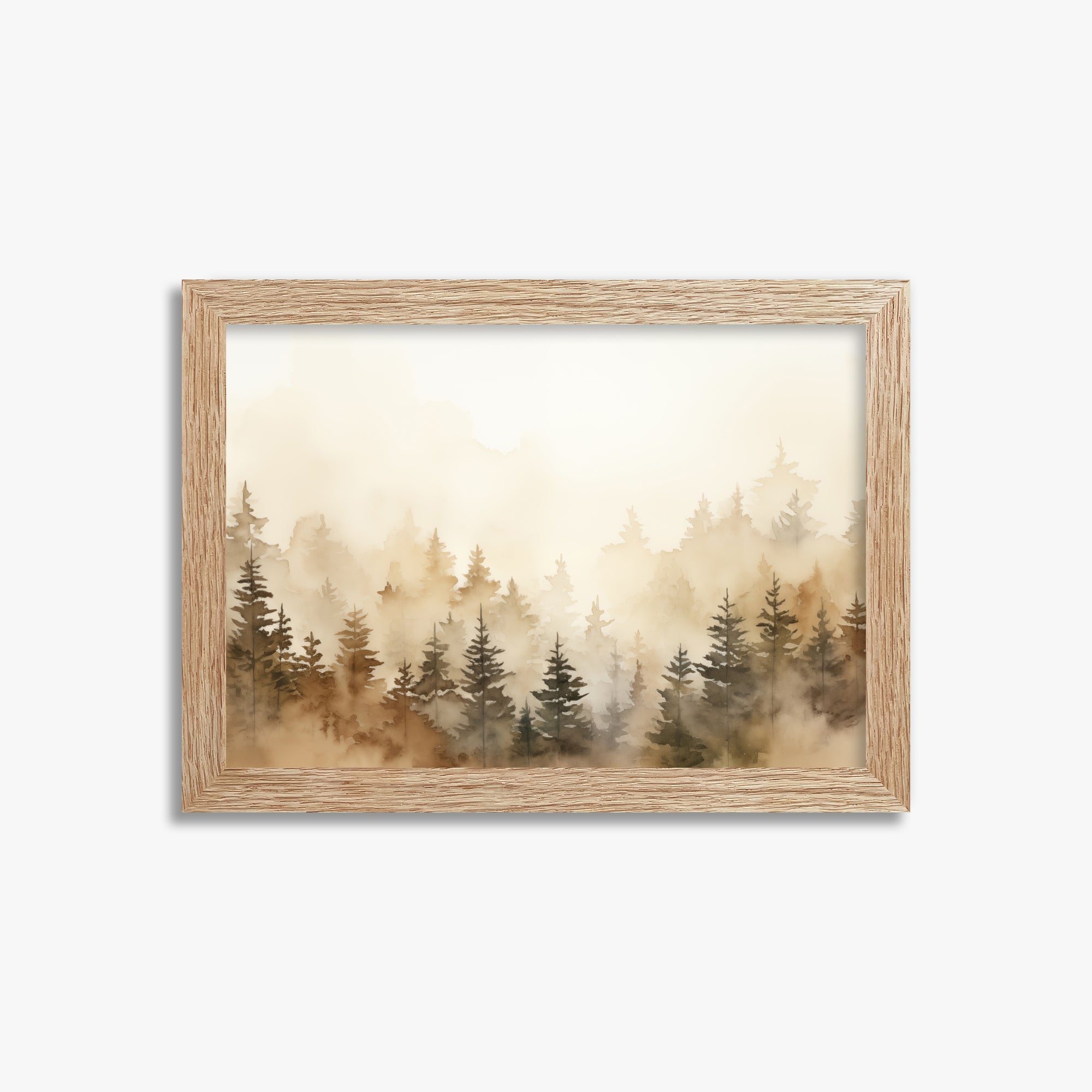 Golden Sylva, 21x30cm Framed Art Reproduction With Raw Oak Frame