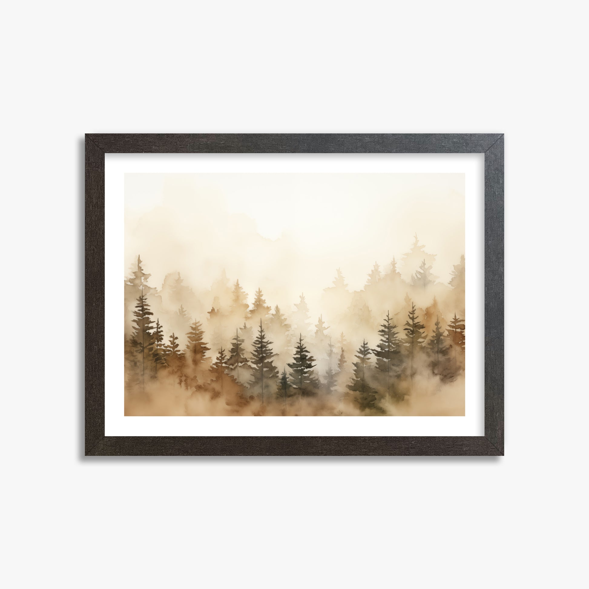Golden Sylva, 30x40cm Framed Art Reproduction With Espresso Frame