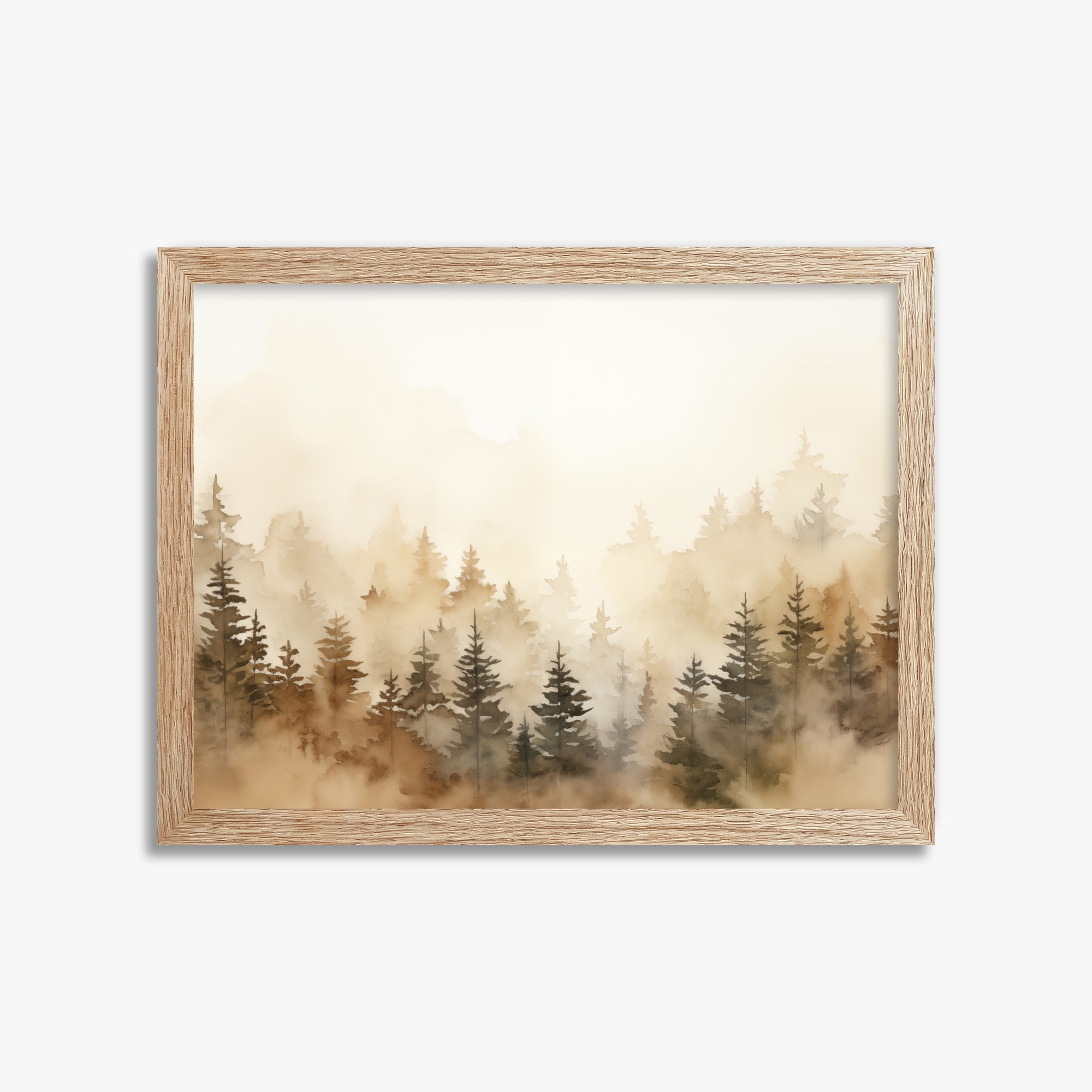 Golden Sylva, 30x40cm Framed Art Reproduction With Raw Oak Frame