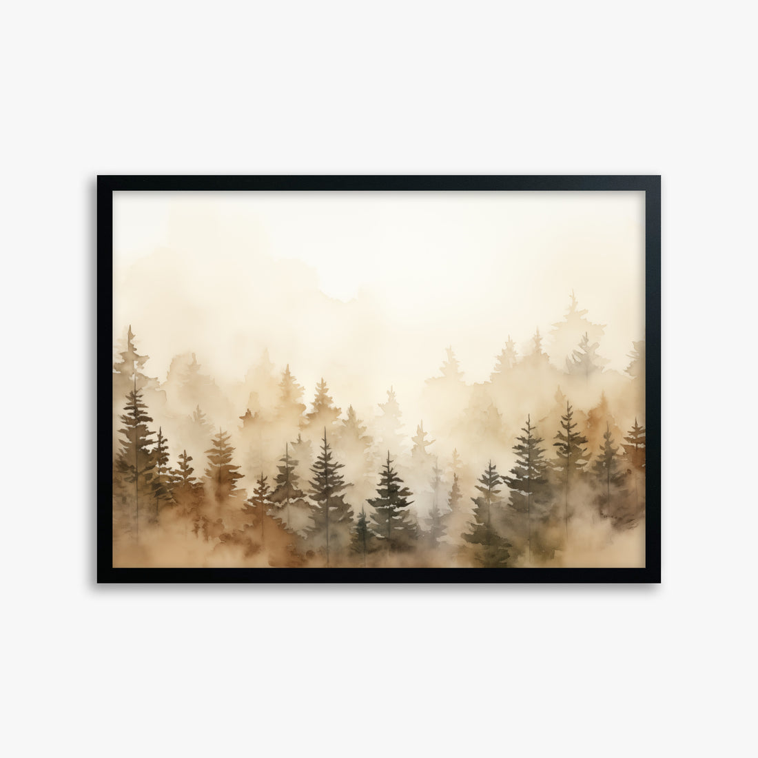 Golden Sylva, 50x70cm Framed Poster With Black Frame