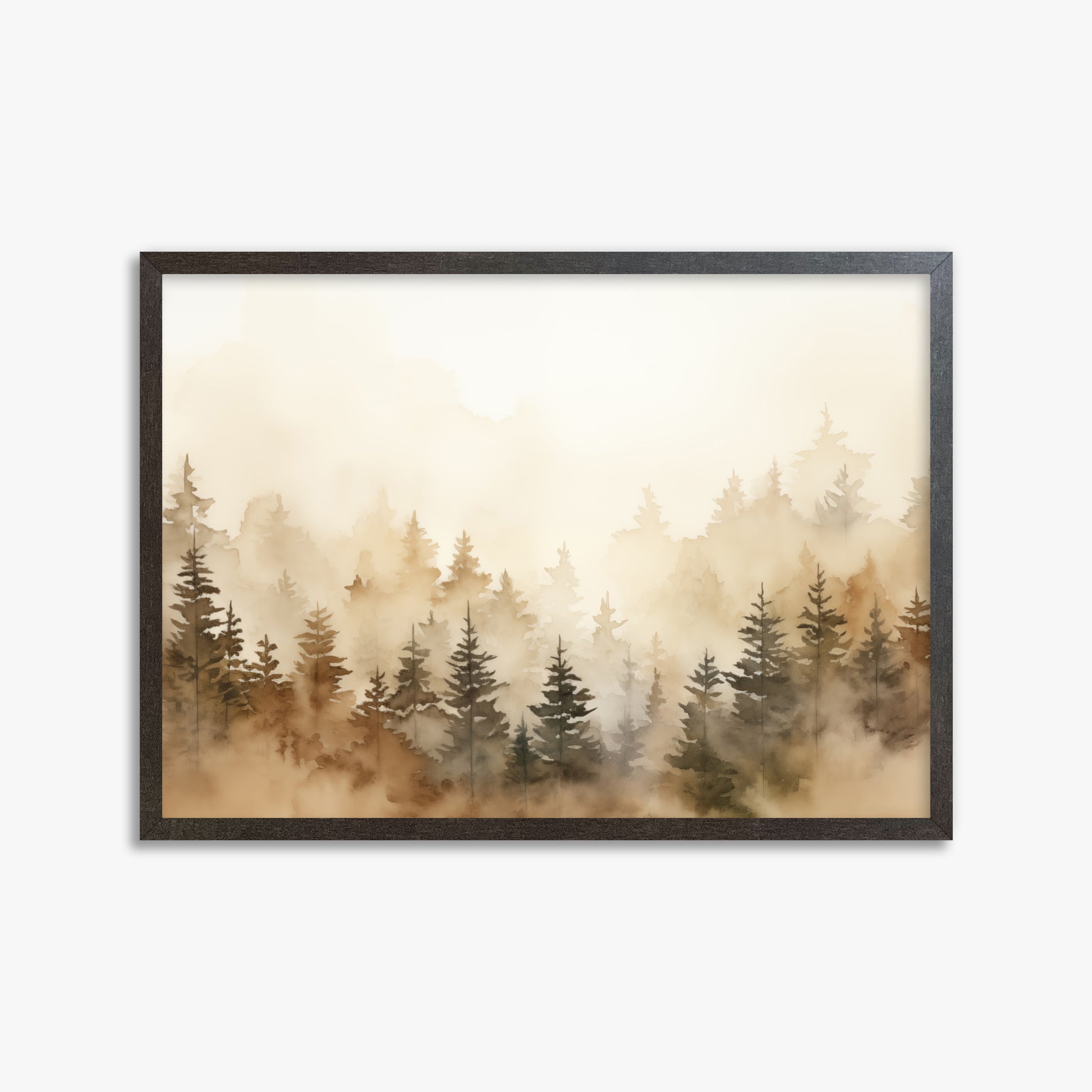Golden Sylva, 50x70cm Framed Art Reproduction With Espresso Frame