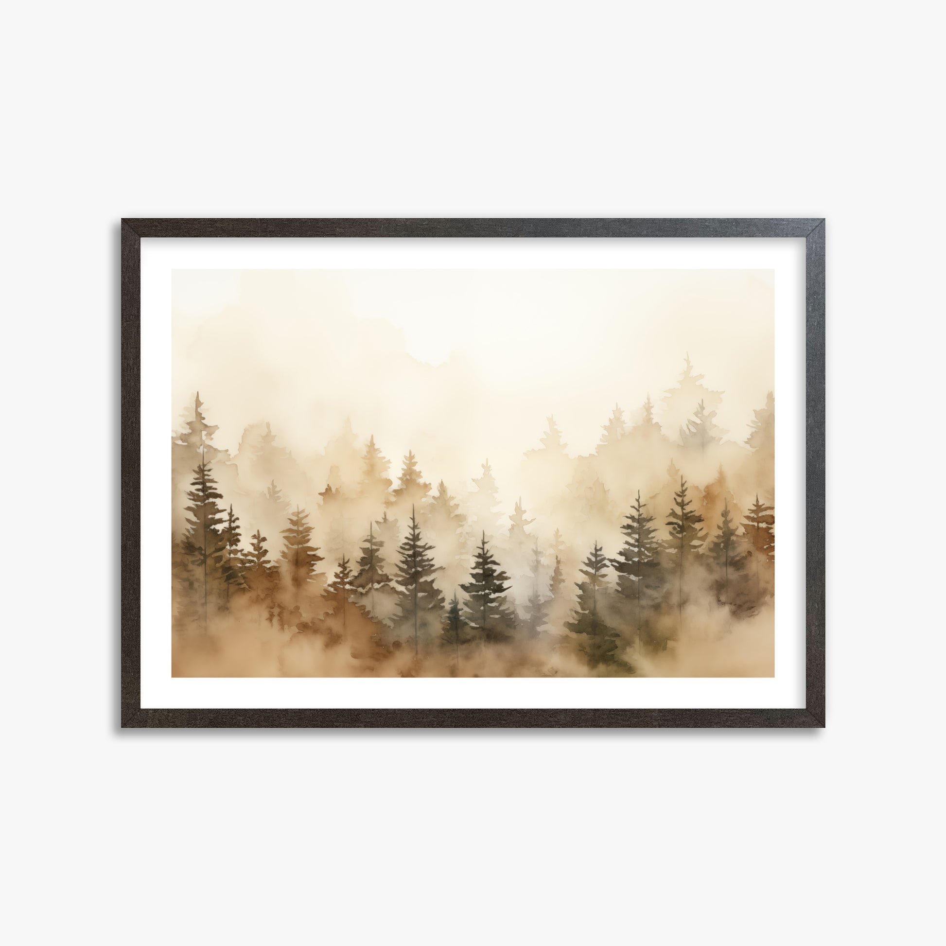 Golden Sylva, 50x70cm Framed Art Reproduction With Espresso Frame
