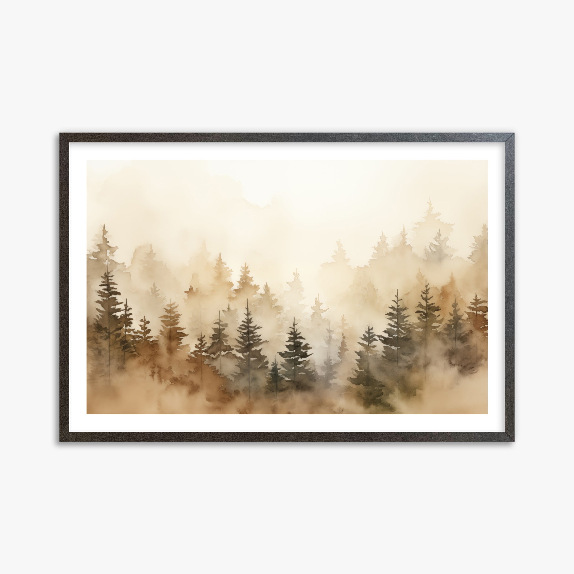 Golden Sylva, 61x91cm Framed Art Reproduction With Espresso Frame