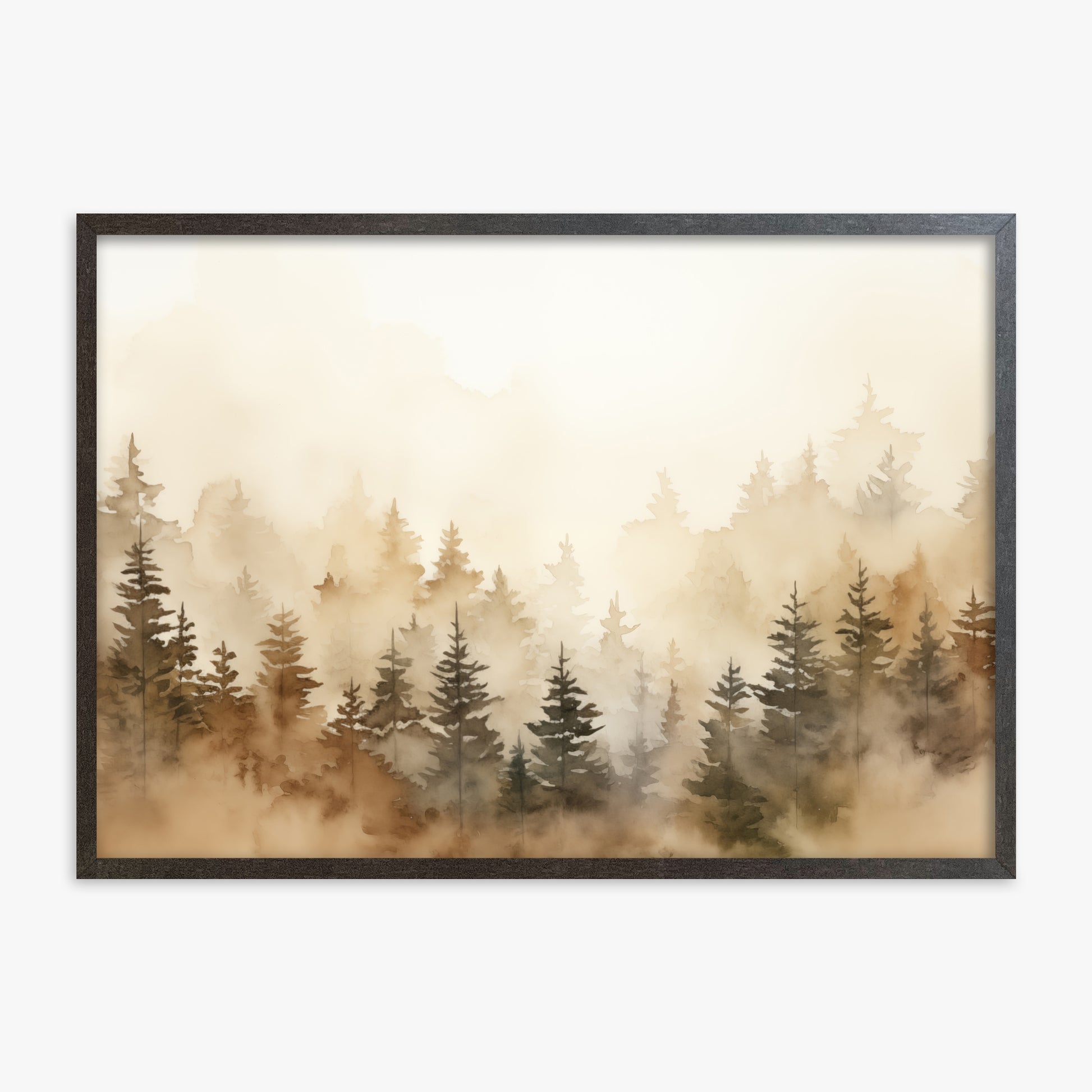 Golden Sylva, 70x100cm Framed Art Reproduction With Espresso Frame