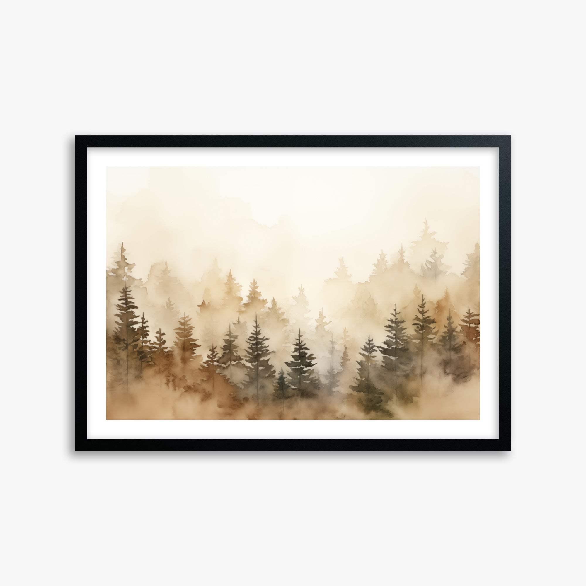 Golden Sylva, 50x70cm Black Framed Art Reproduction