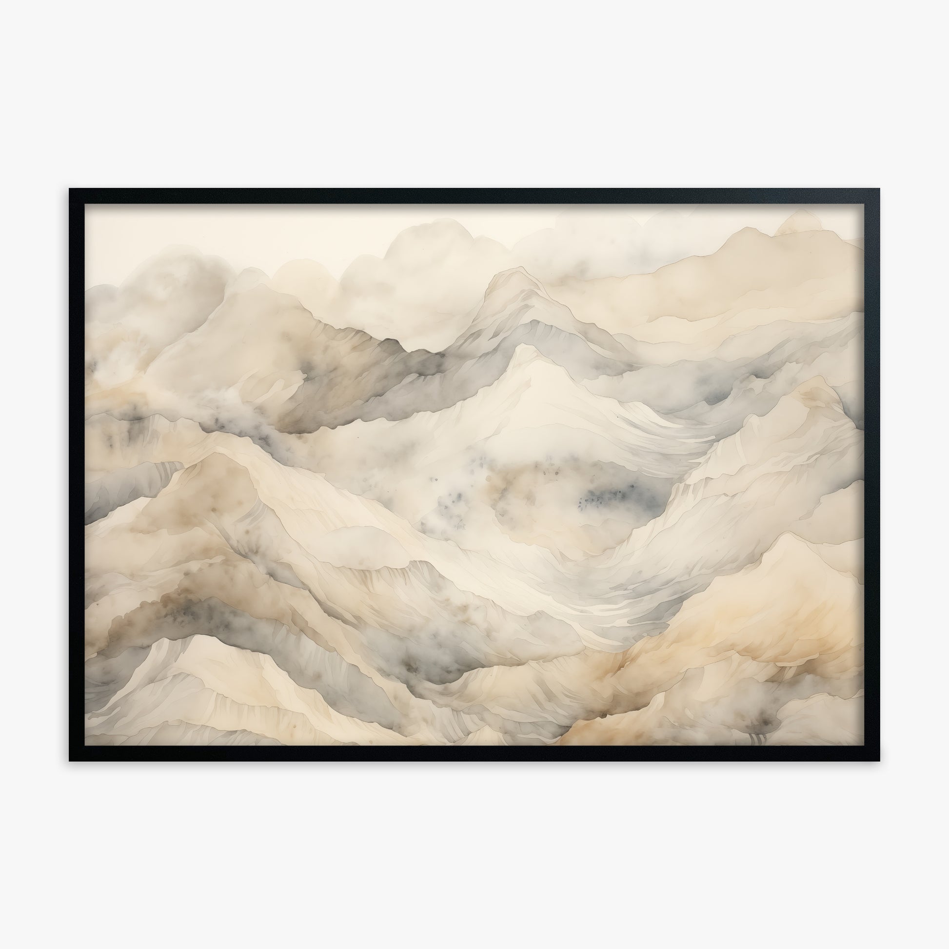 Hazy Crags, Black Framed Poster With Black Frame