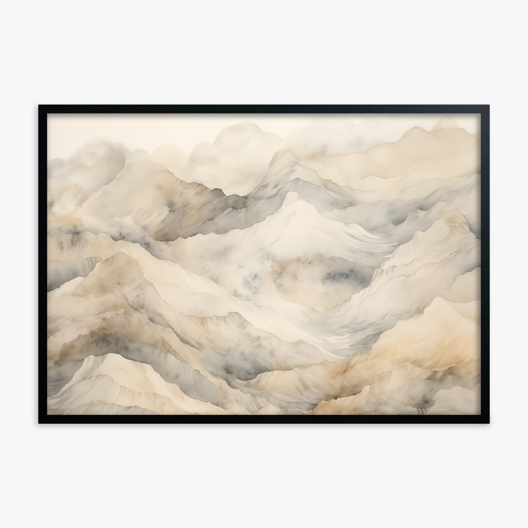 Hazy Crags, Black Framed Poster With Black Frame