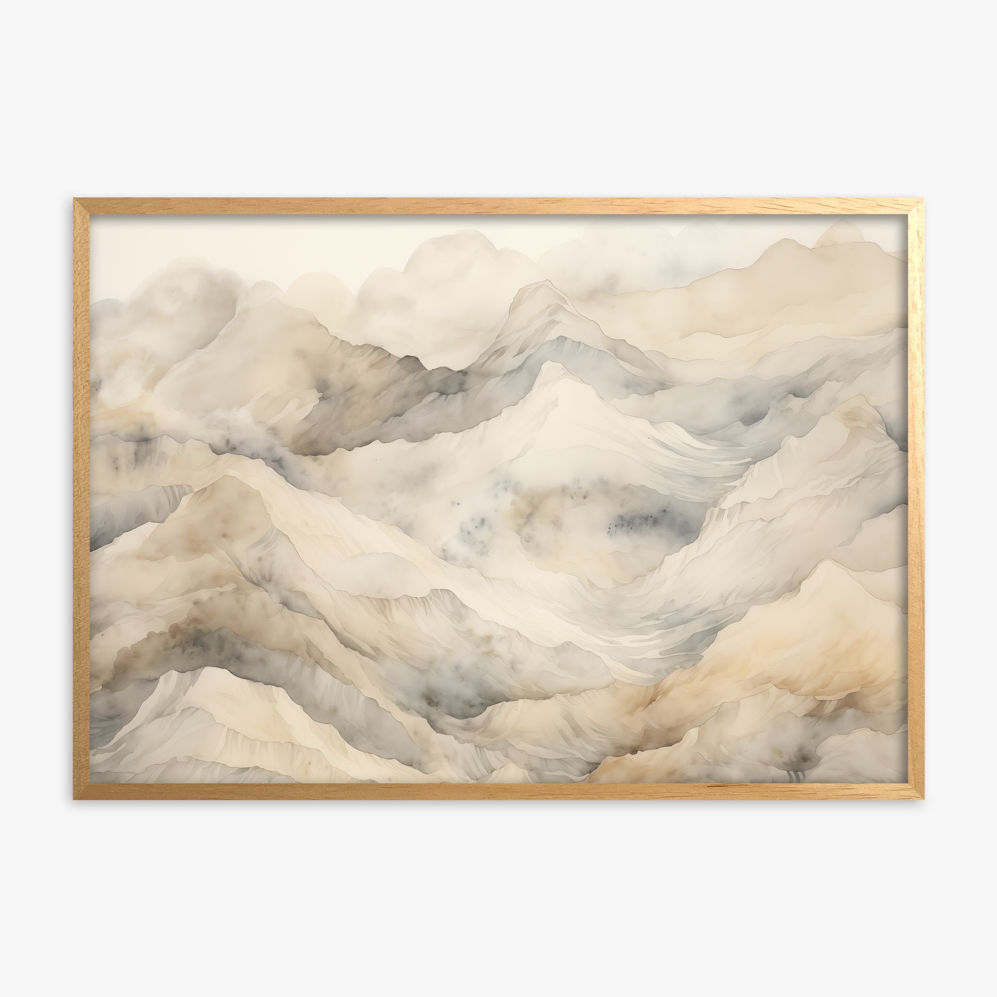 Hazy Crags, Oak Framed Poster With Oak Frame