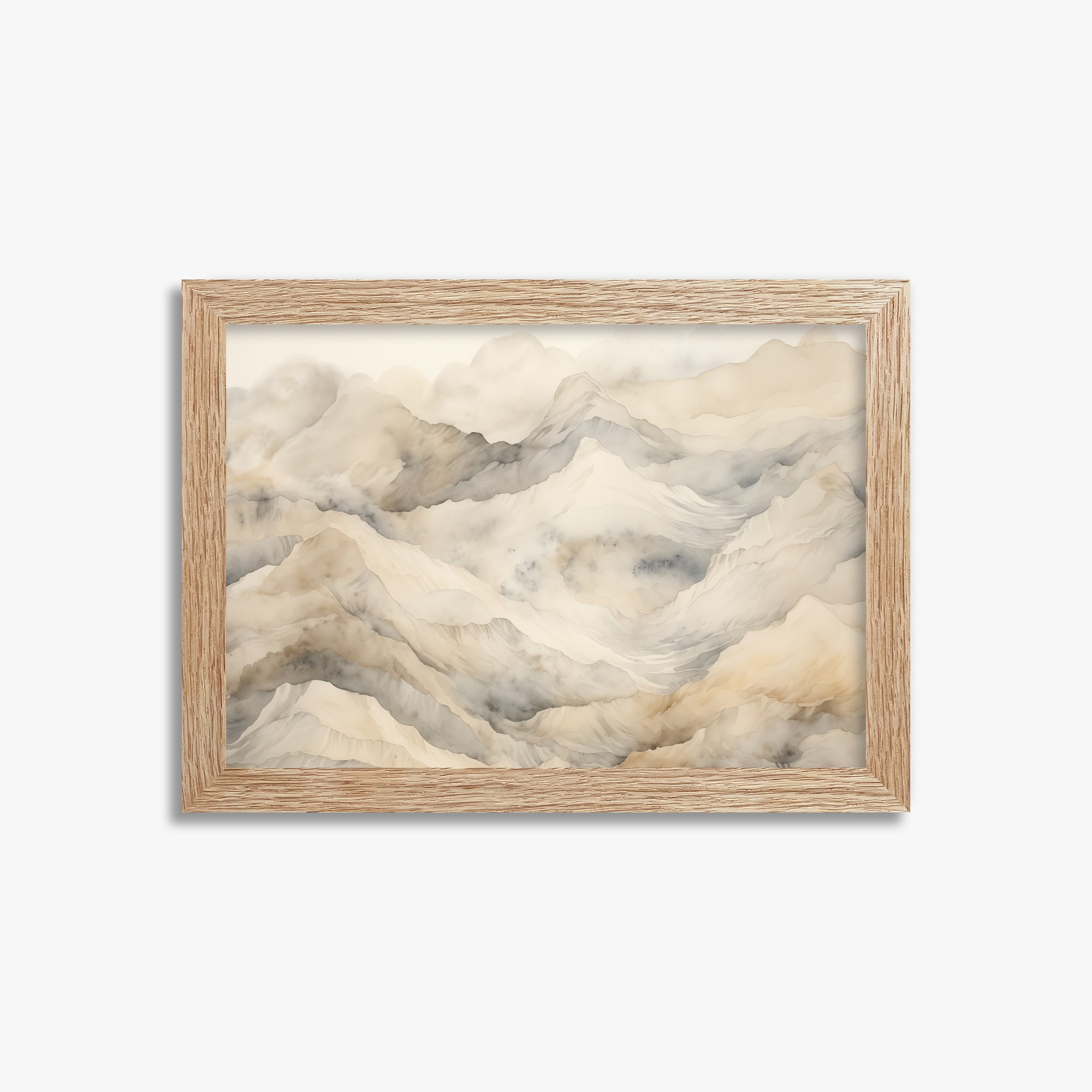 Hazy Crags, 21x30cm Framed Poster With Raw Oak Frame