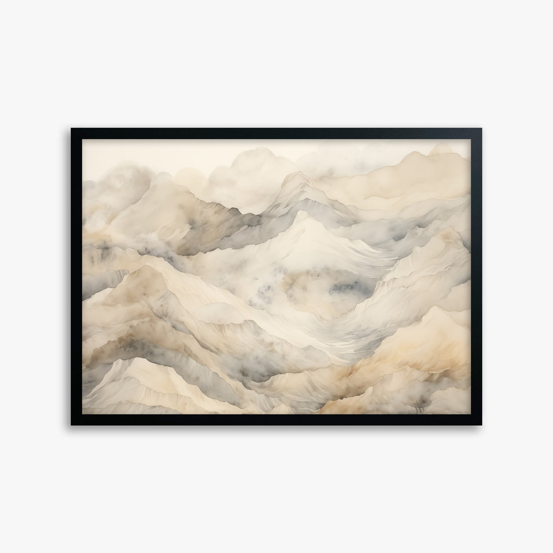 Hazy Crags, 50x70cm Framed Poster With Black Frame