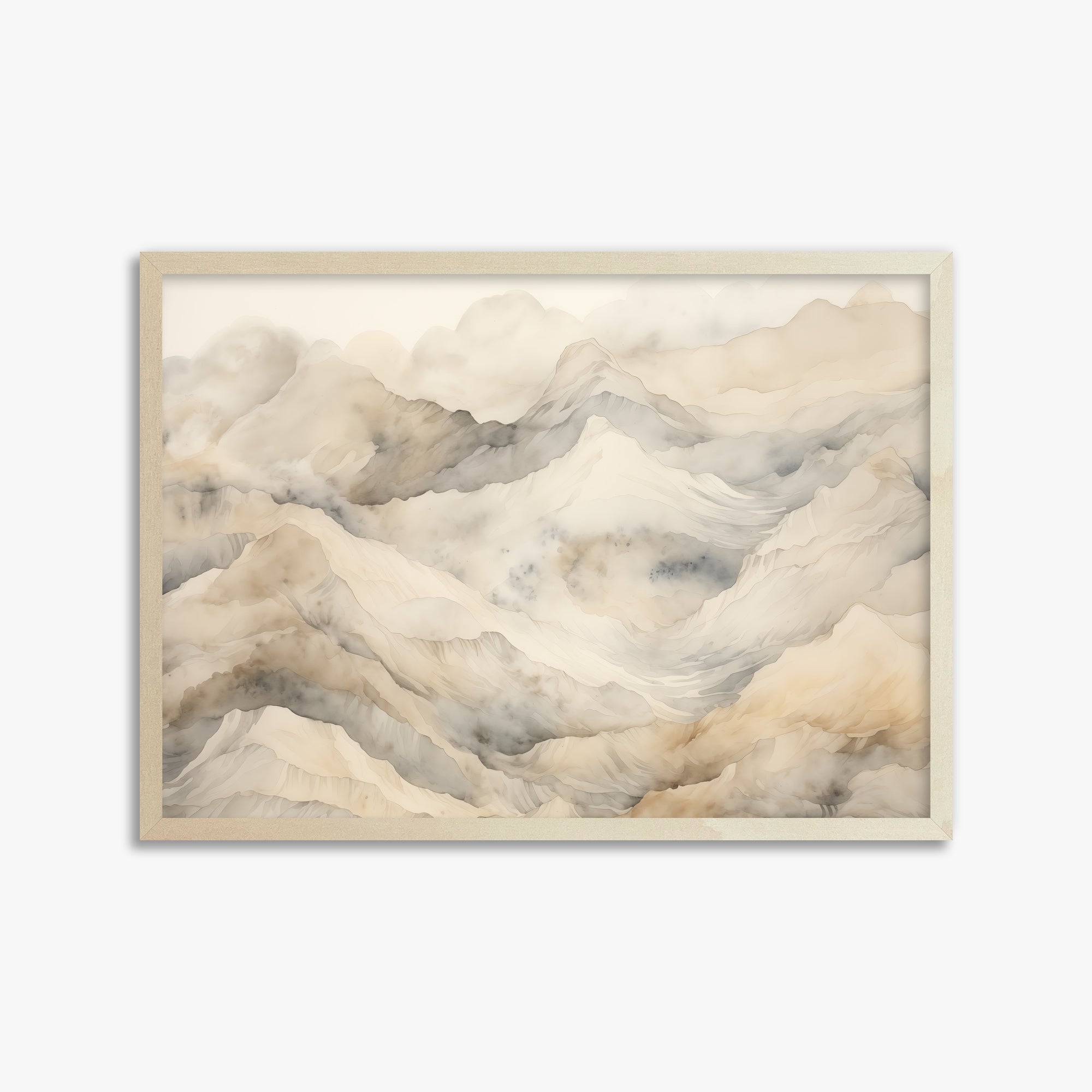Hazy Crags, 50x70cm Framed Poster With Lime Wood Frame