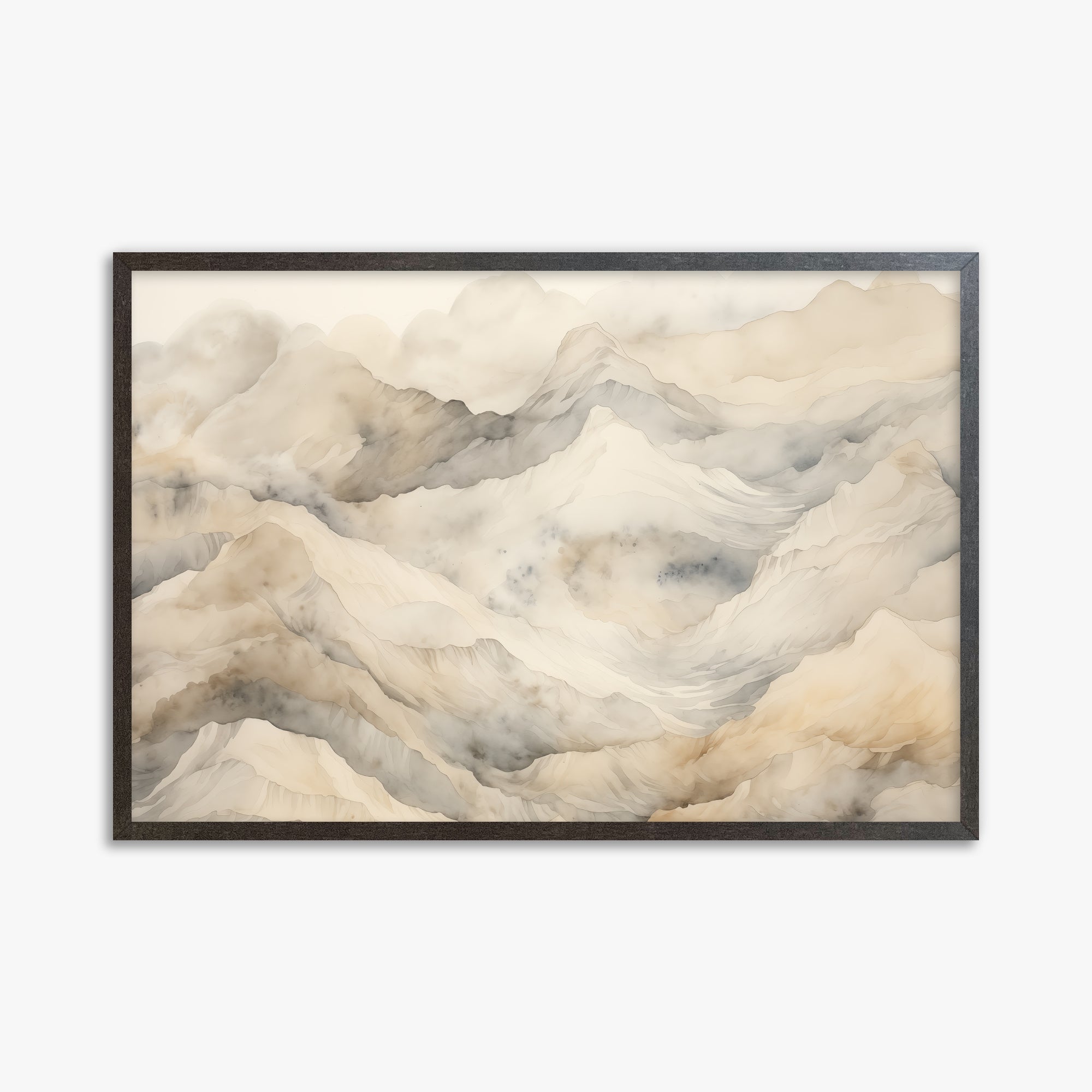 Hazy Crags, 61x91cm Framed Poster With Espresso Frame