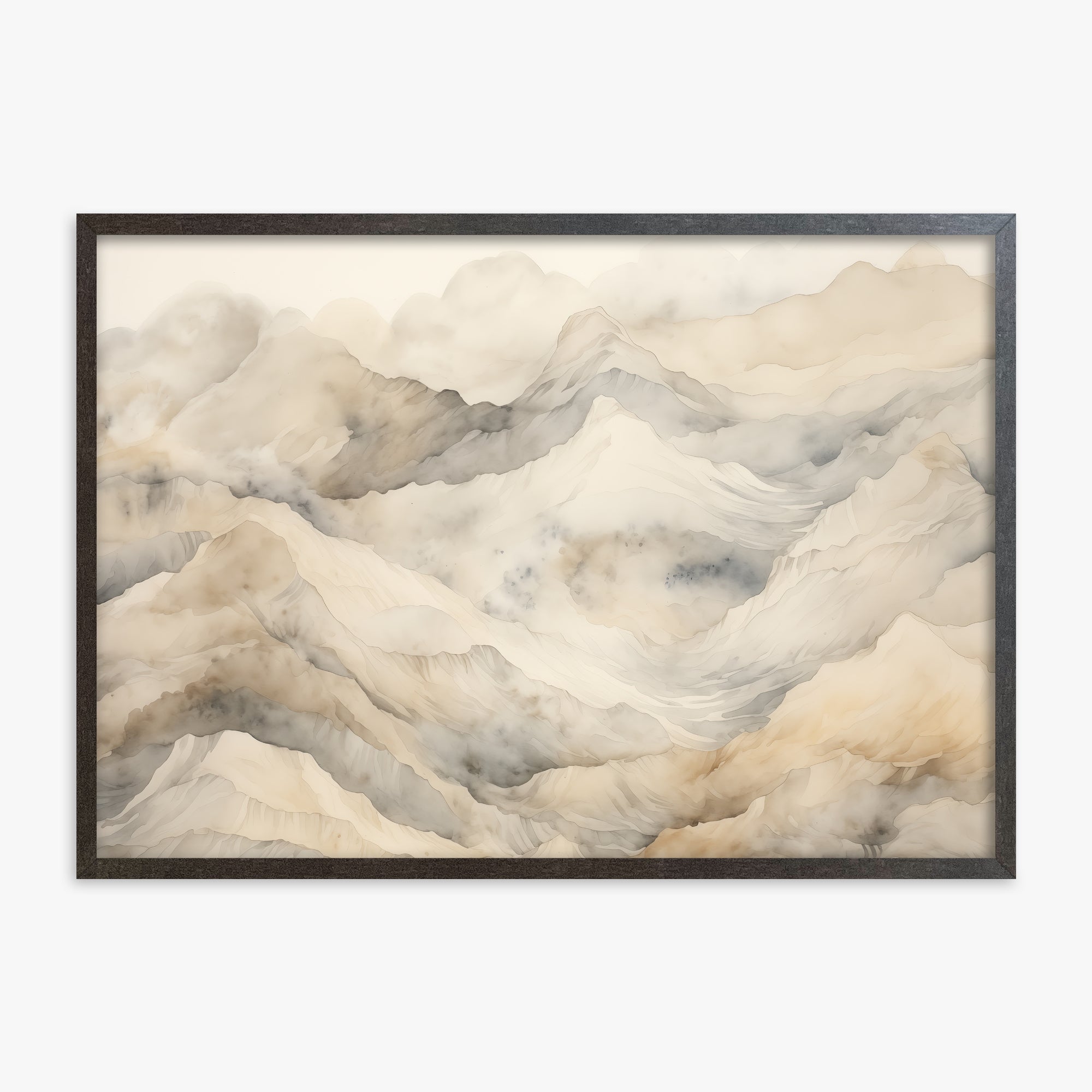 Hazy Crags, 70x100cm Framed Poster With Espresso Frame