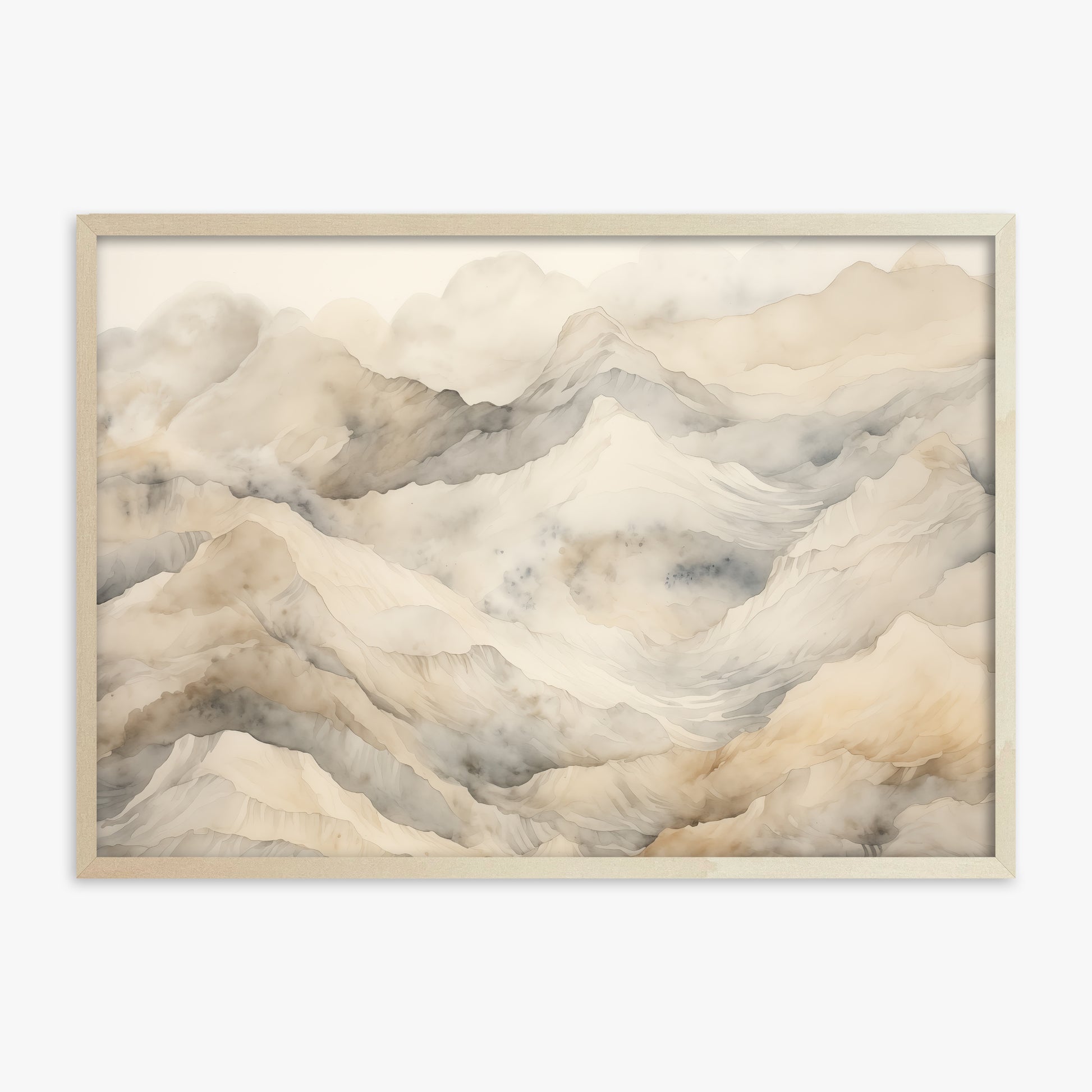 Hazy Crags, 70x100cm Framed Poster With Lime Wood Frame