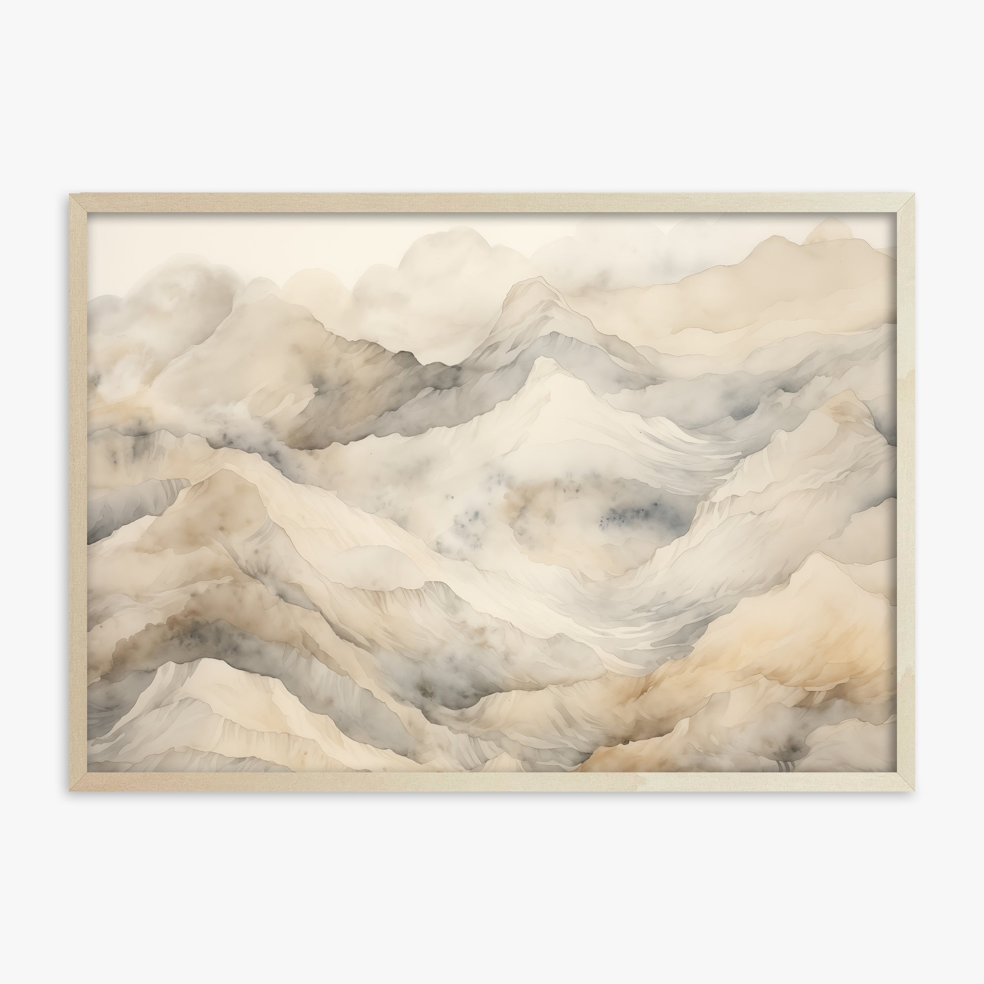 Hazy Crags, 70x100cm Framed Poster With Lime Wood Frame