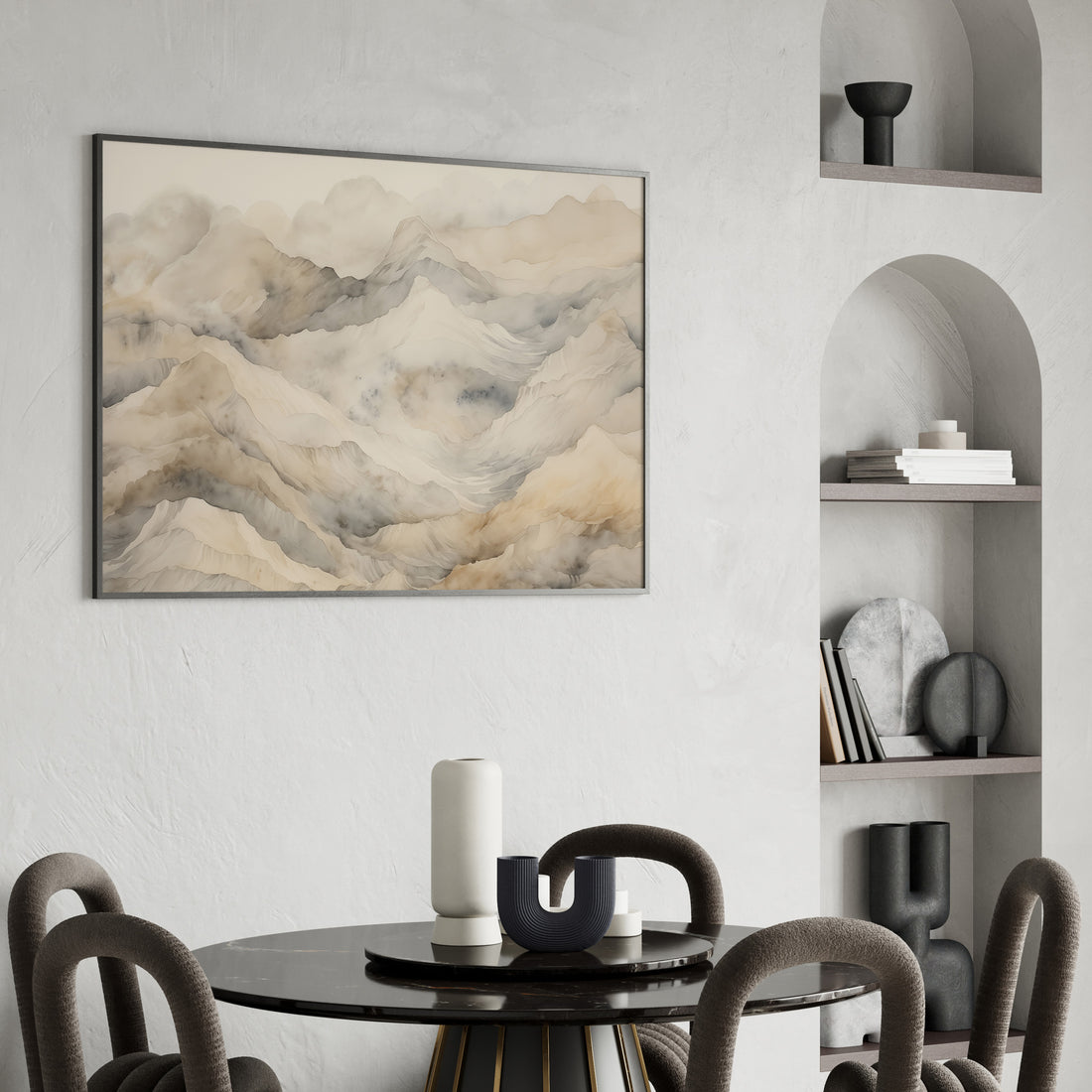 Hazy Crags, 50x70cm Framed Poster With Black Frame