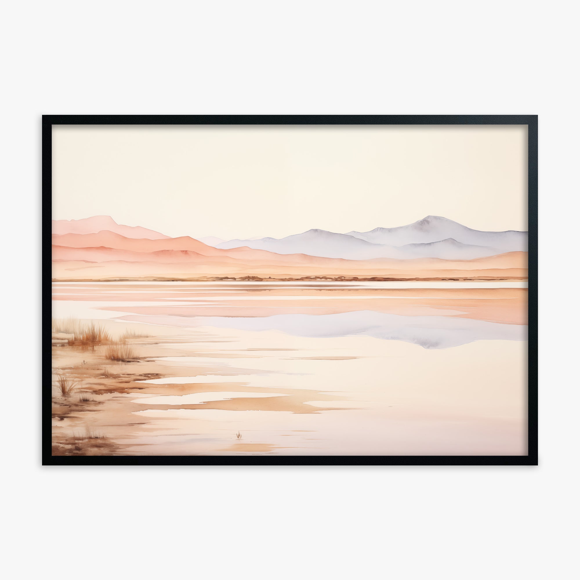 Desert Mirage Dawn, Black Framed Poster With Black Frame