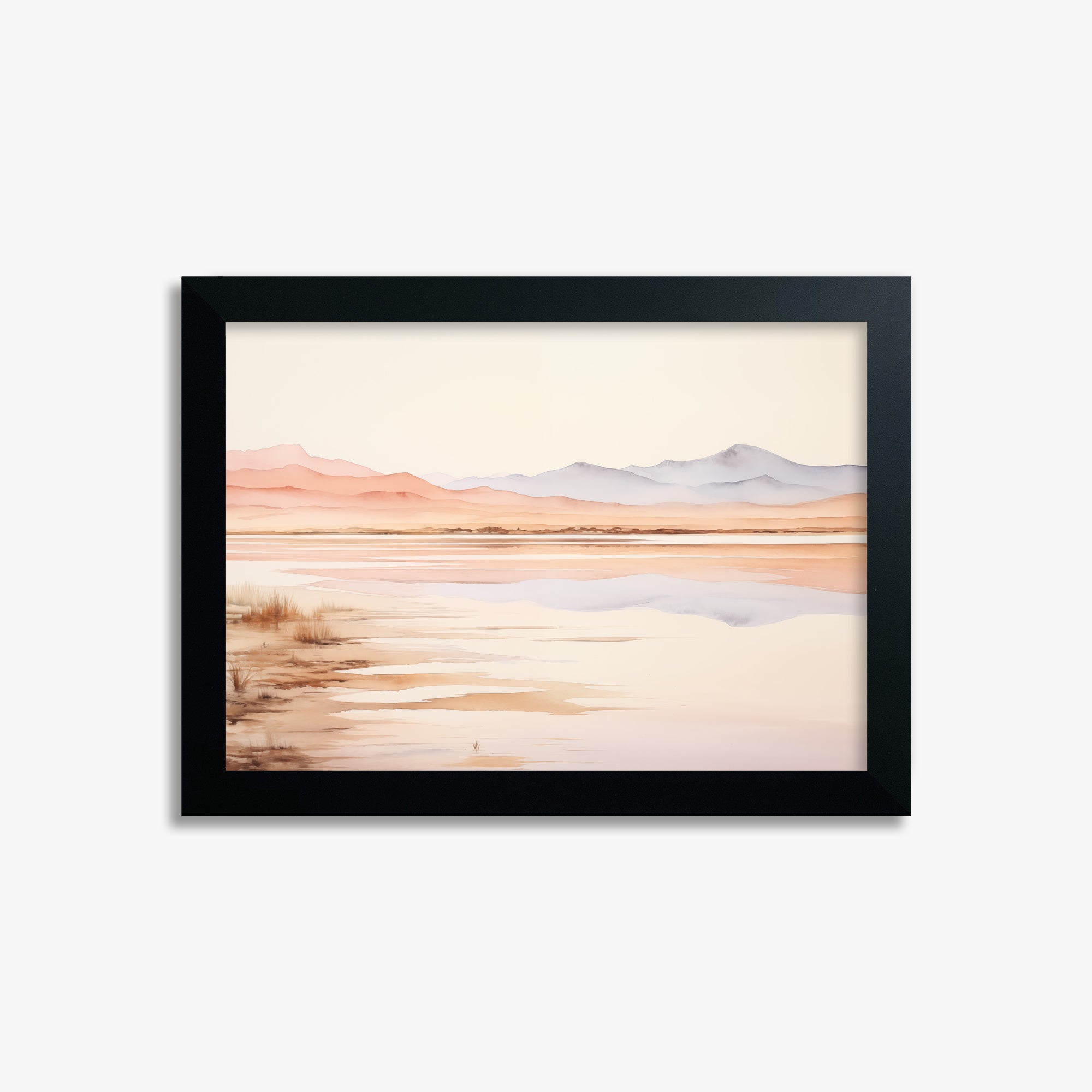 Desert Mirage Dawn, 21x30cm Framed Poster With Black Frame
