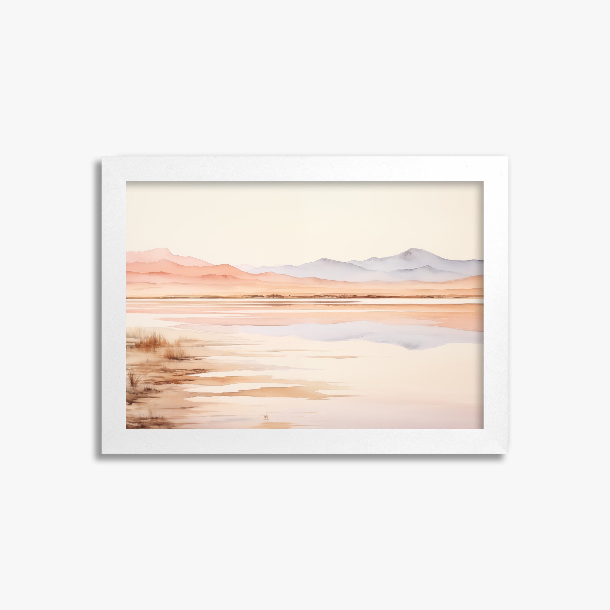 Desert Mirage Dawn, 21x30cm Framed Poster With White Frame
