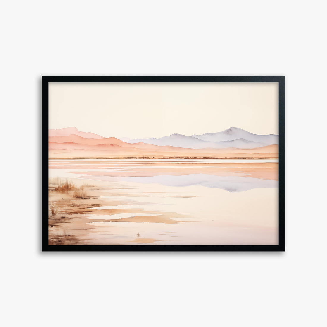 Desert Mirage Dawn, 50x70cm Framed Poster With Black Frame
